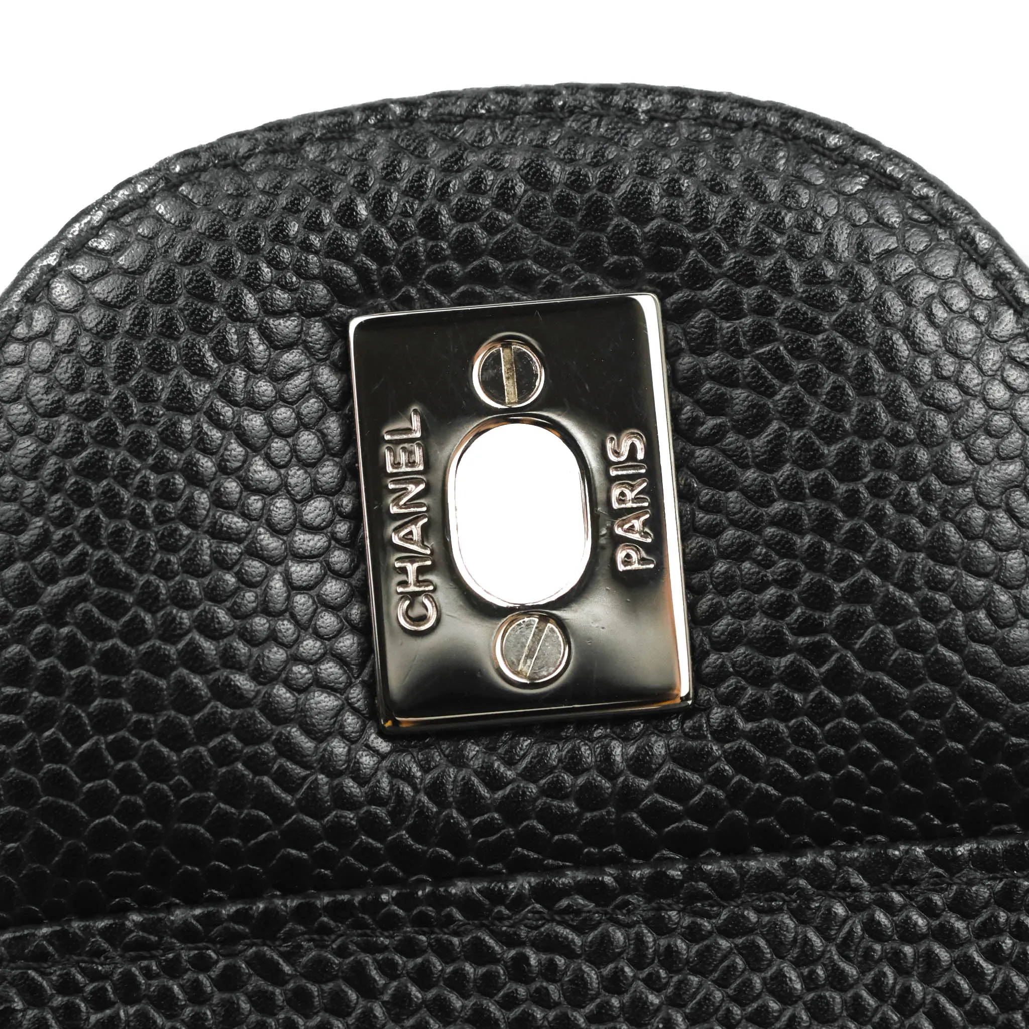 Chanel Classic Quilted Jumbo Double Flap Black Caviar Silver Hardware⁣⁣