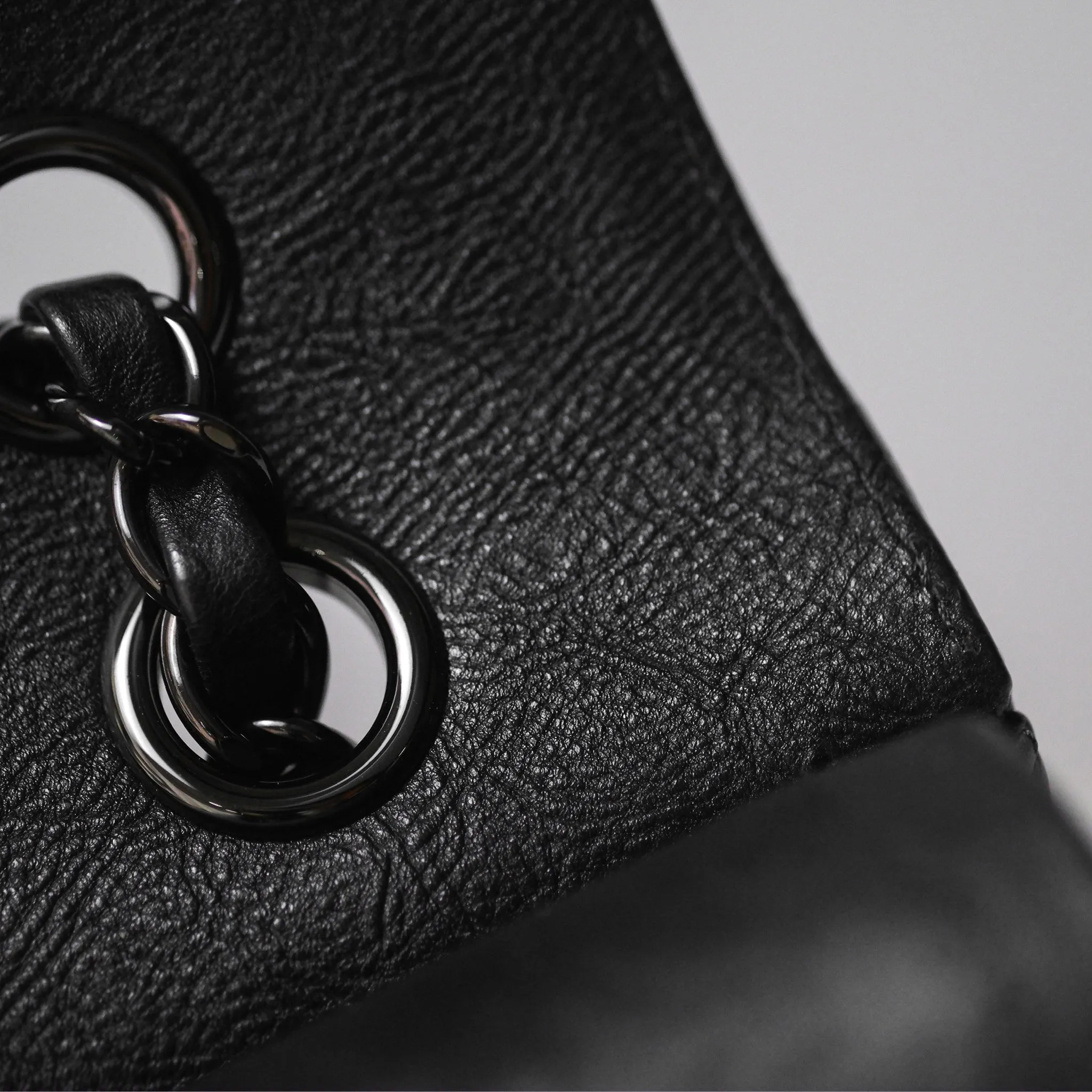 Chanel Classic Quilted M/L Medium Double Flap So Black Calfskin