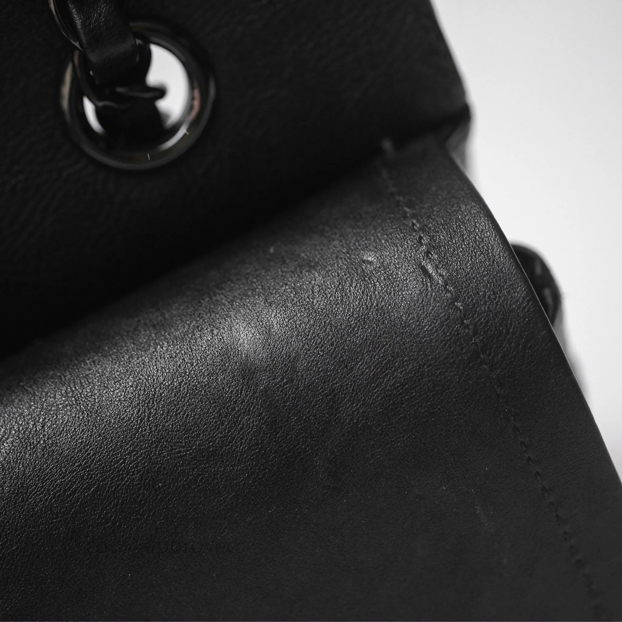 Chanel Classic Quilted M/L Medium Double Flap So Black Calfskin