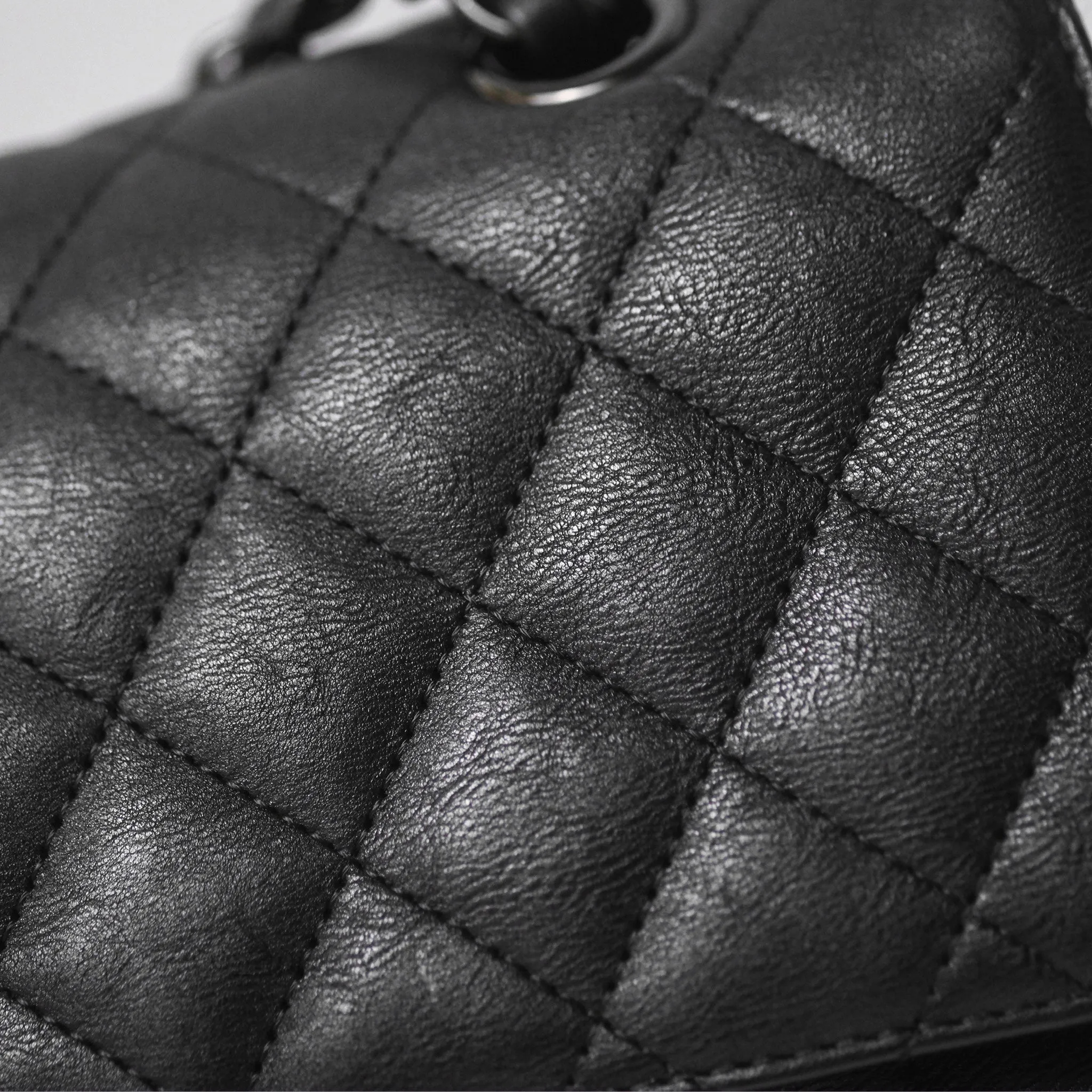 Chanel Classic Quilted M/L Medium Double Flap So Black Calfskin