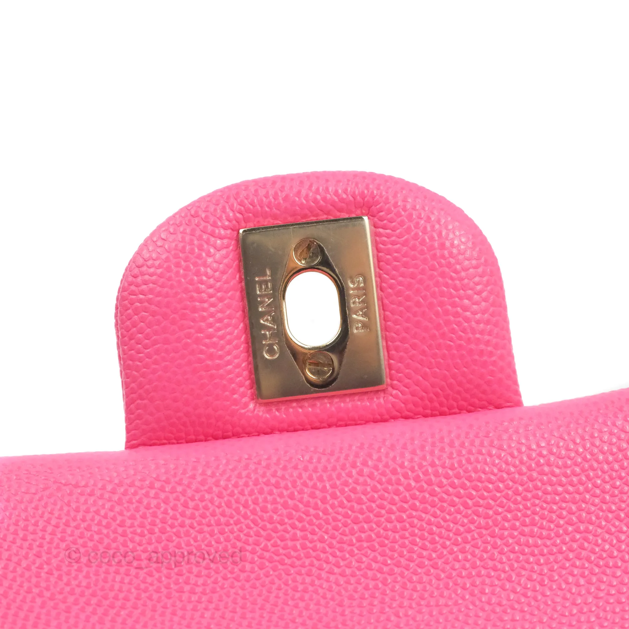 Chanel Classic Quilted M/L Medium Flap Pink Caviar Gold Hardware