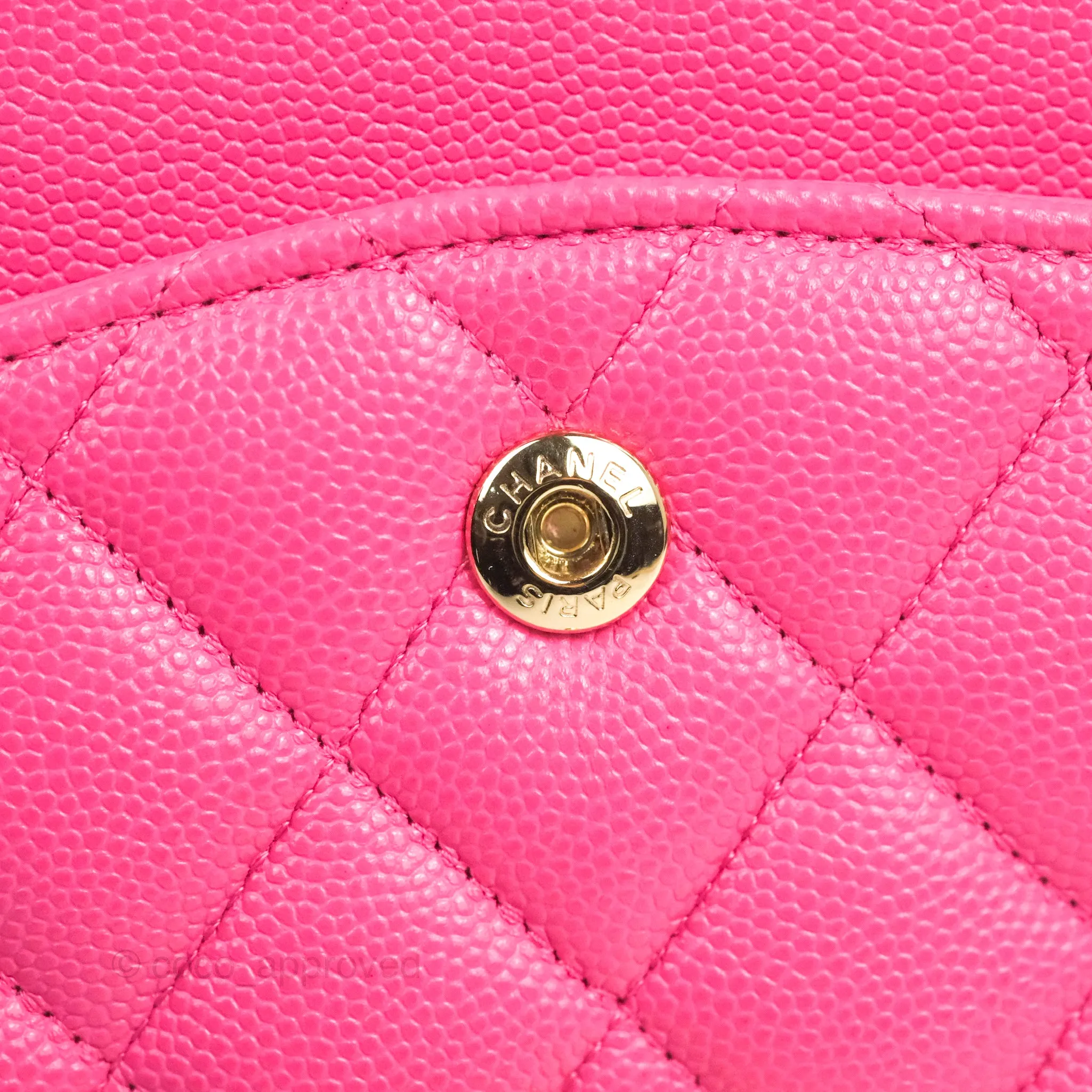 Chanel Classic Quilted M/L Medium Flap Pink Caviar Gold Hardware