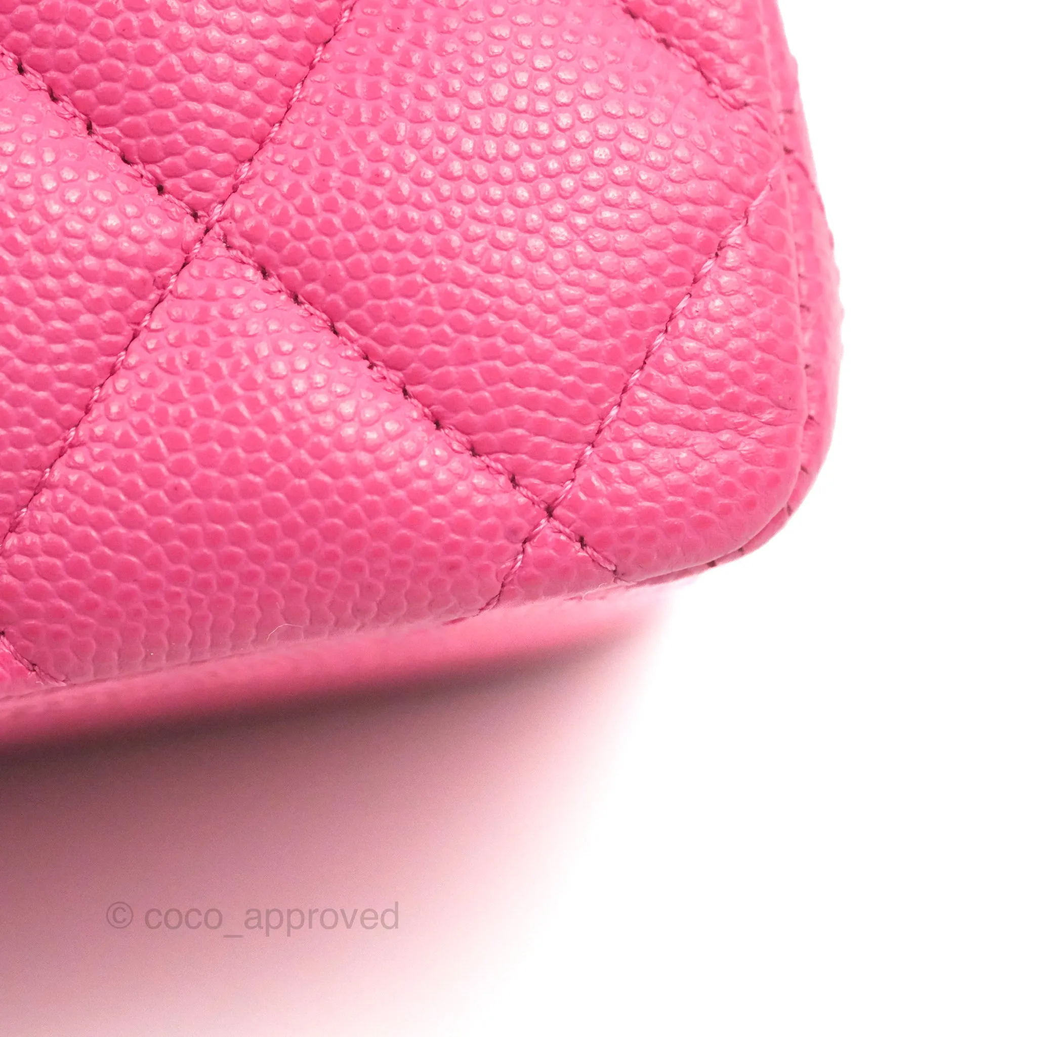 Chanel Classic Quilted M/L Medium Flap Pink Caviar Gold Hardware