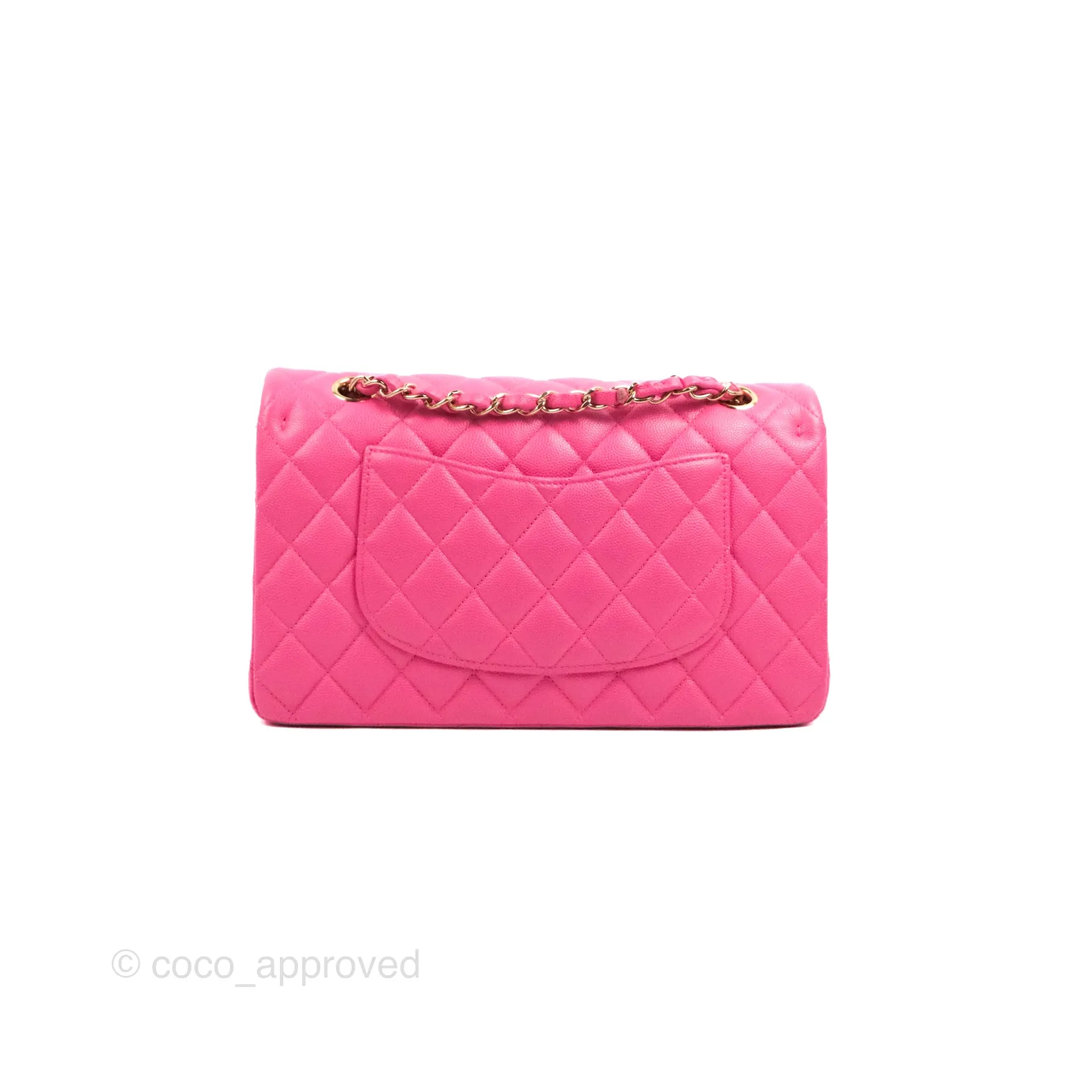 Chanel Classic Quilted M/L Medium Flap Pink Caviar Gold Hardware