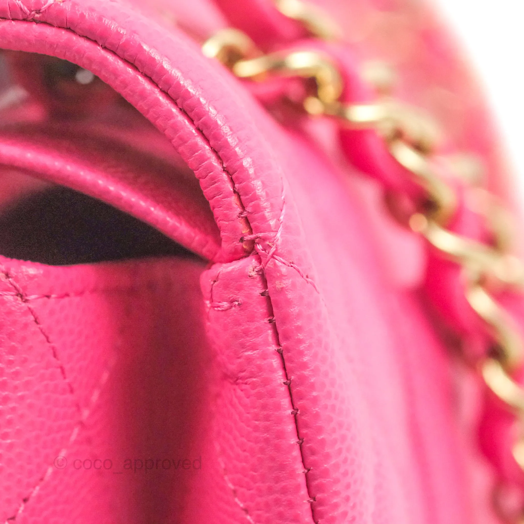 Chanel Classic Quilted M/L Medium Flap Pink Caviar Gold Hardware