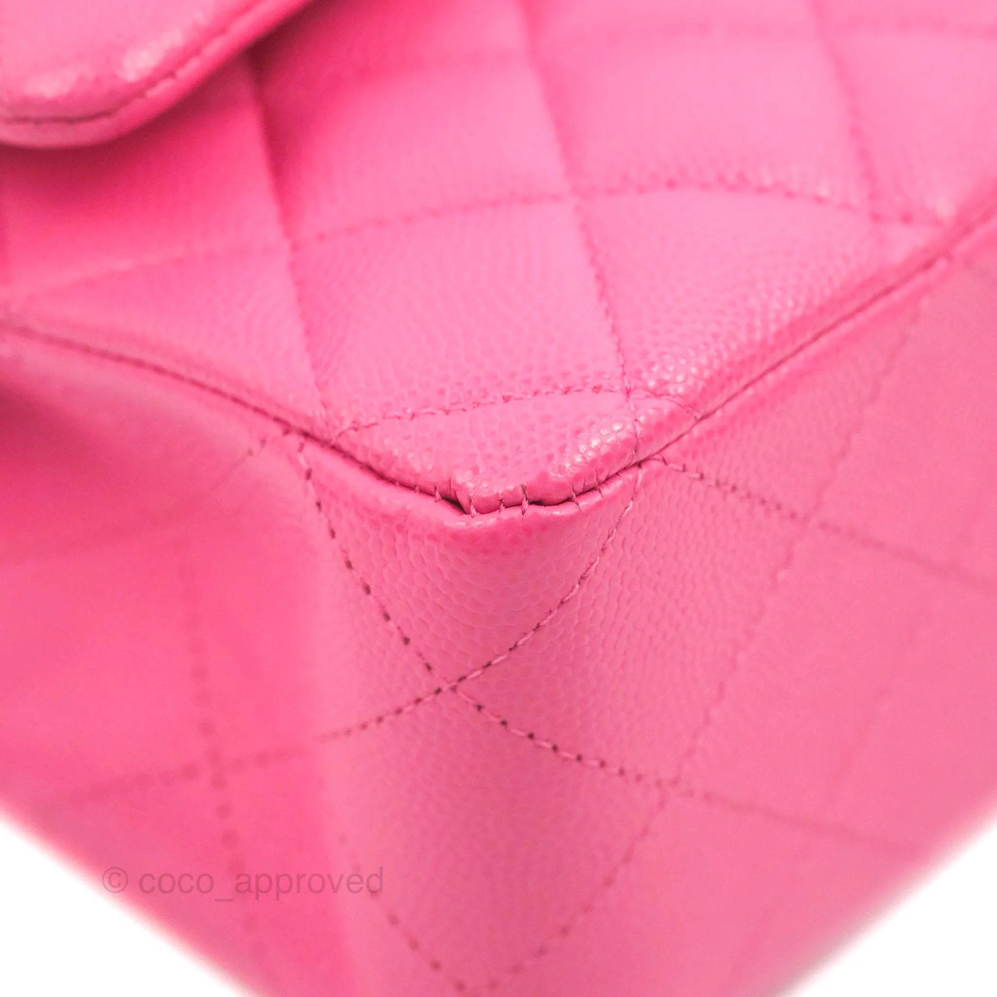 Chanel Classic Quilted M/L Medium Flap Pink Caviar Gold Hardware
