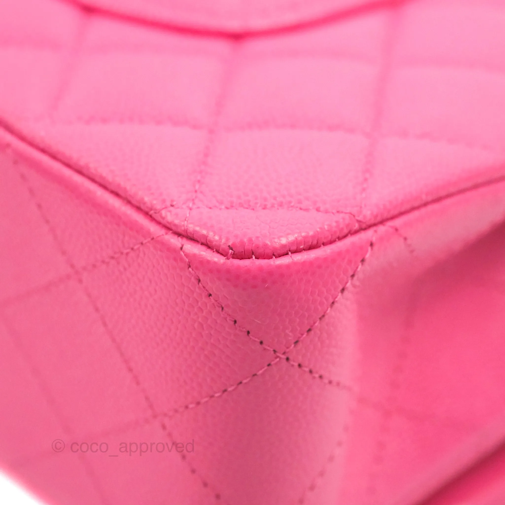 Chanel Classic Quilted M/L Medium Flap Pink Caviar Gold Hardware