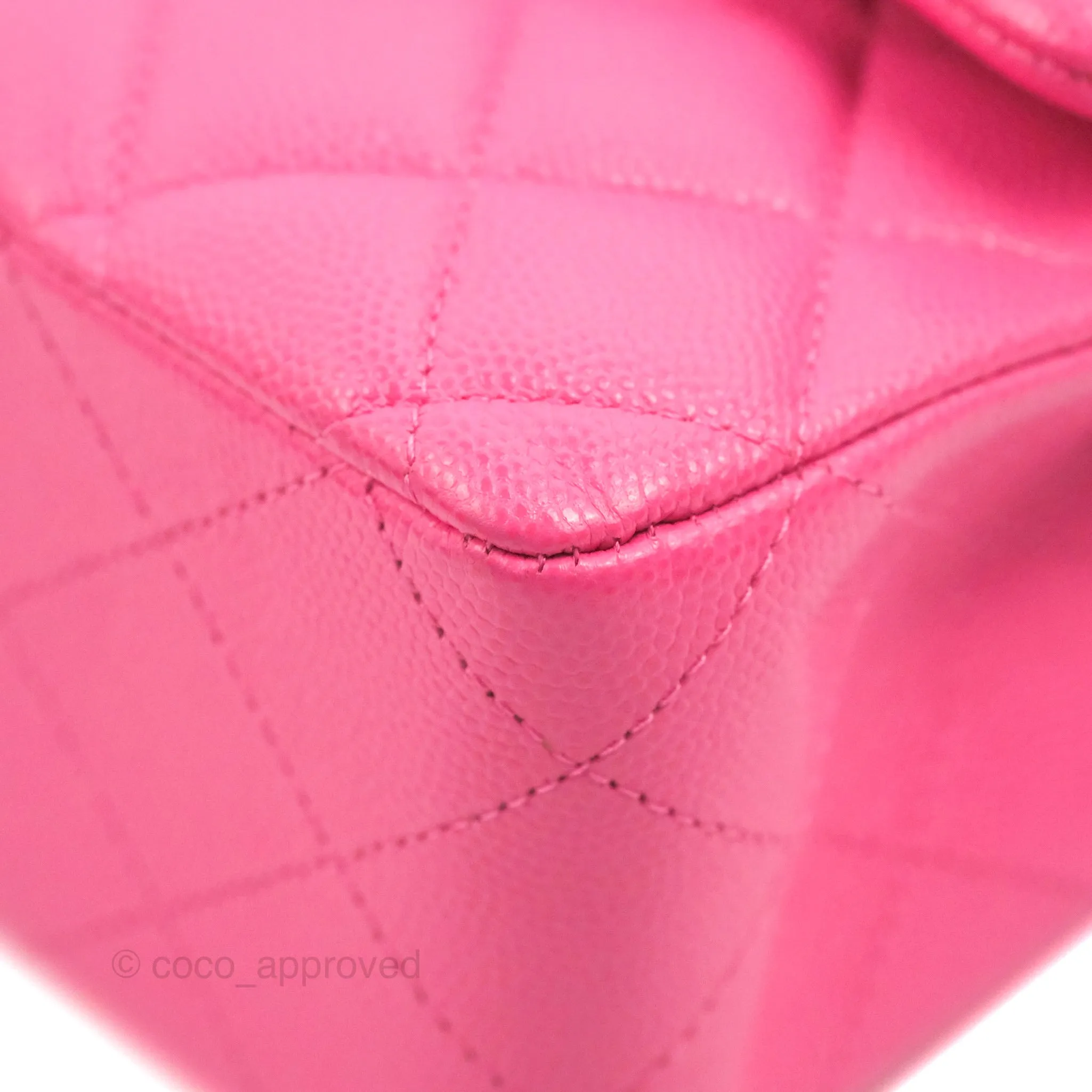 Chanel Classic Quilted M/L Medium Flap Pink Caviar Gold Hardware