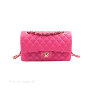 Chanel Classic Quilted M/L Medium Flap Pink Caviar Gold Hardware