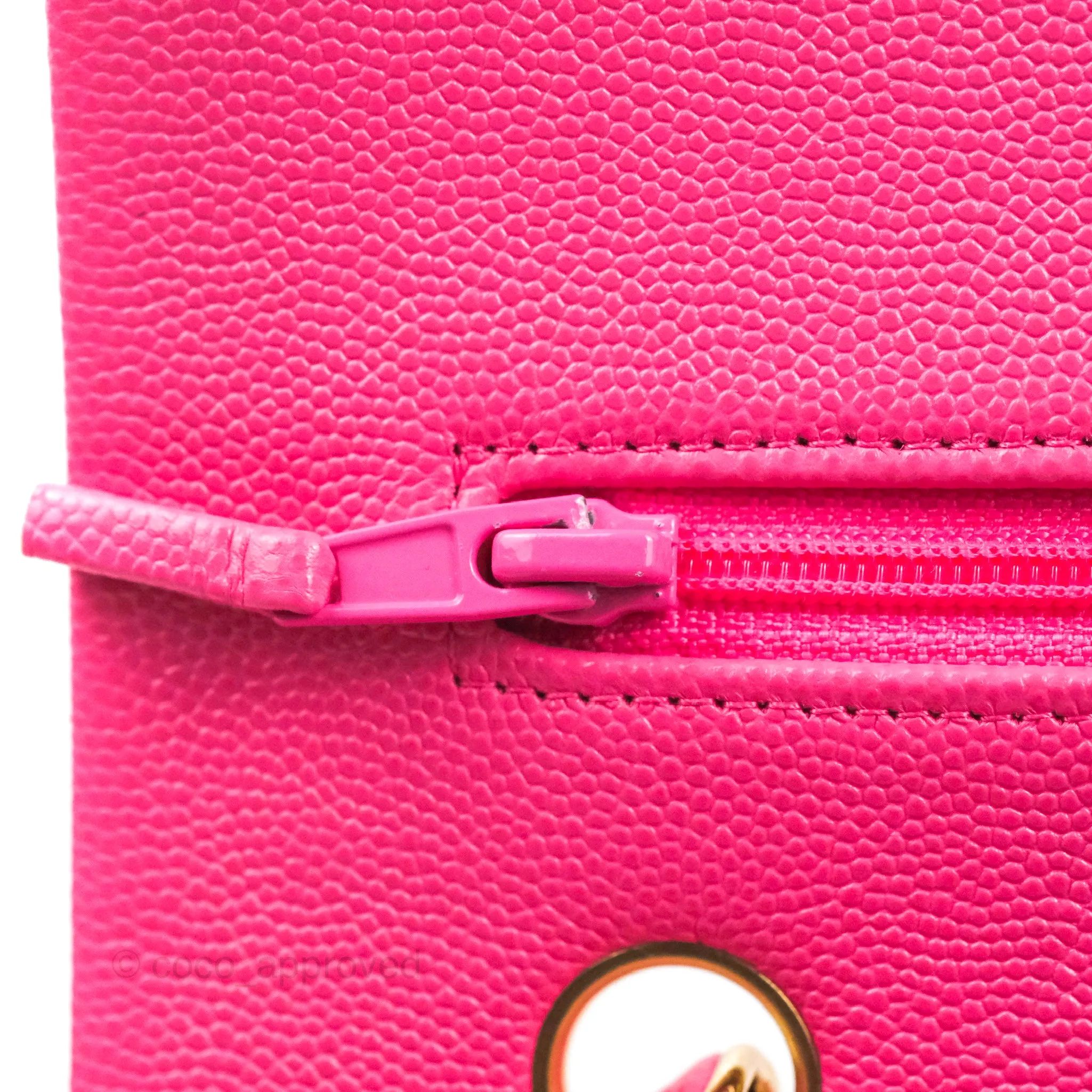 Chanel Classic Quilted M/L Medium Flap Pink Caviar Gold Hardware