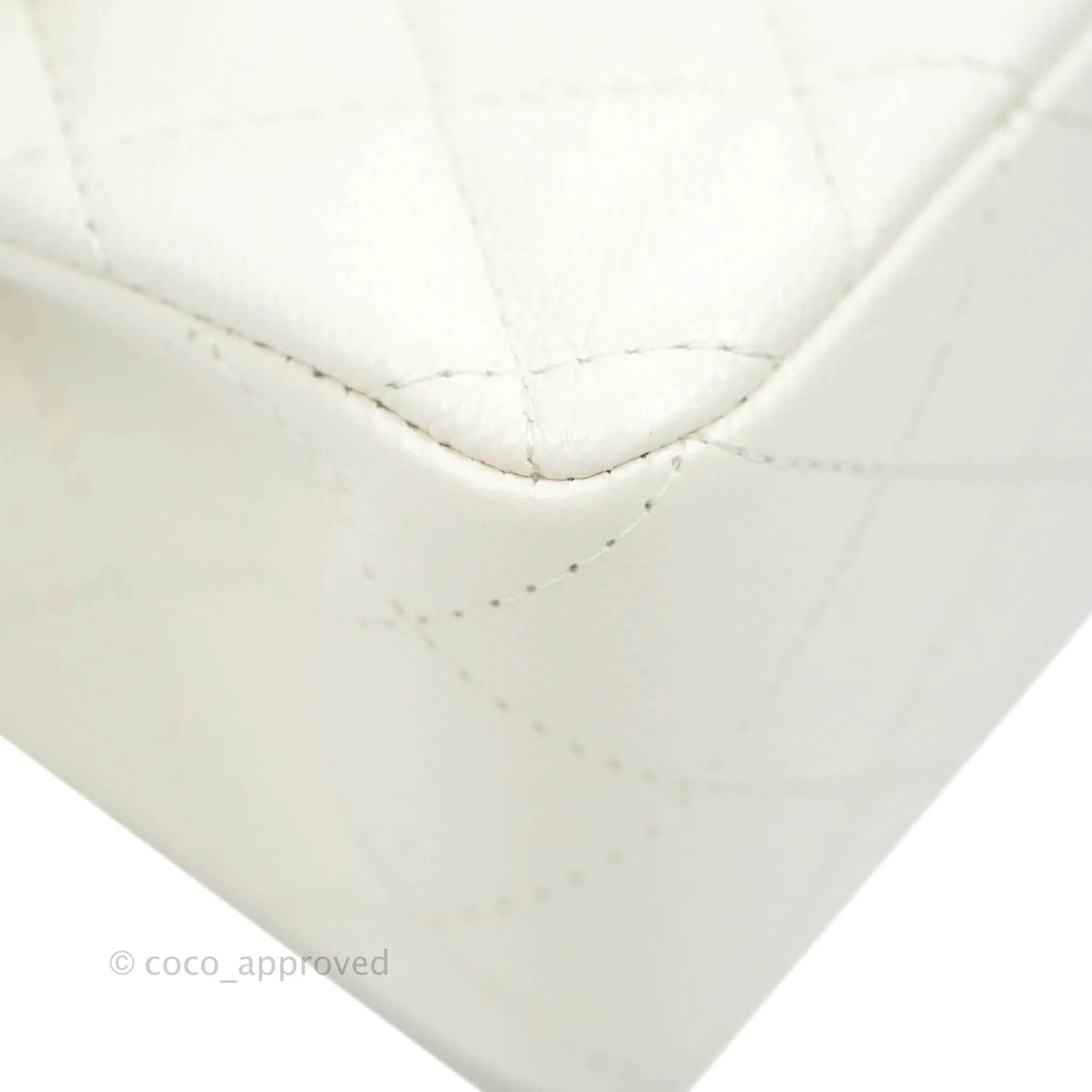 Chanel Classic Quilted Small S/M Flap White Caviar Gold Hardware