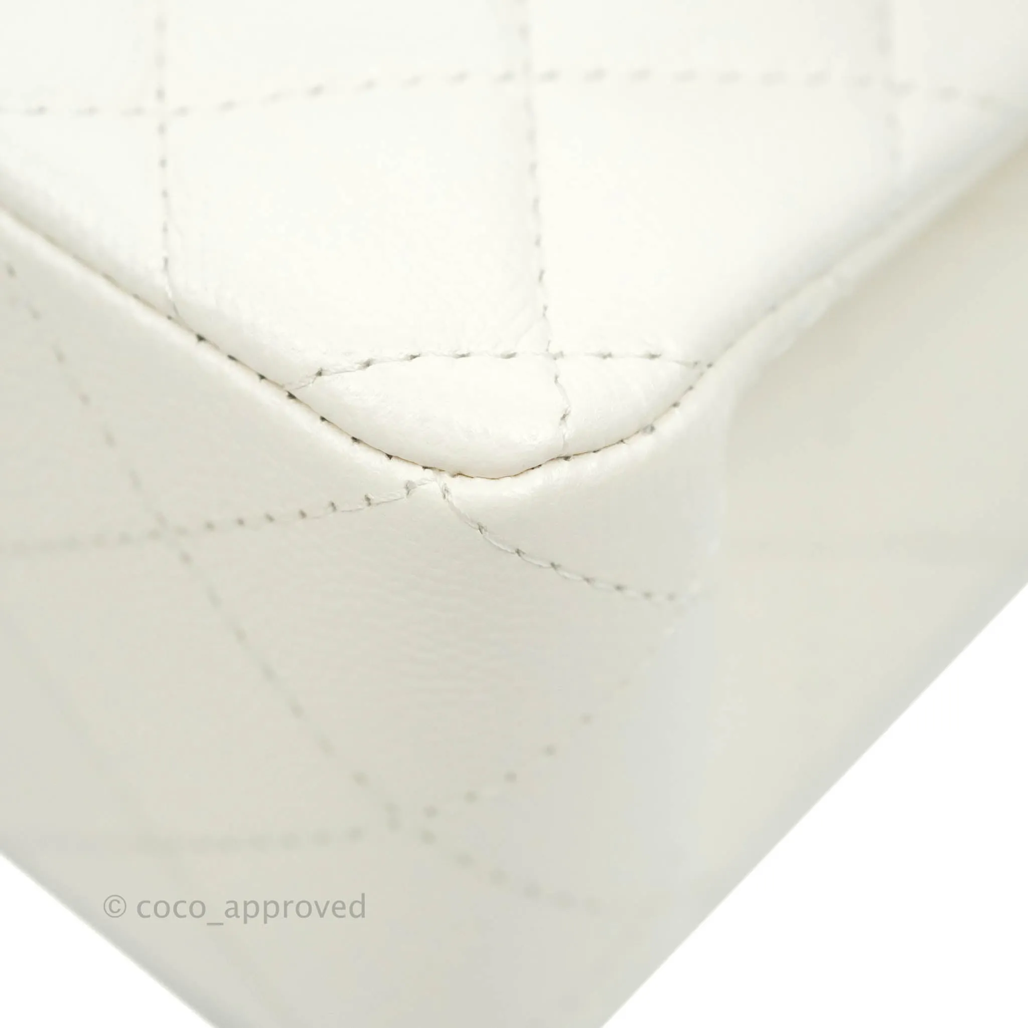 Chanel Classic Quilted Small S/M Flap White Caviar Gold Hardware