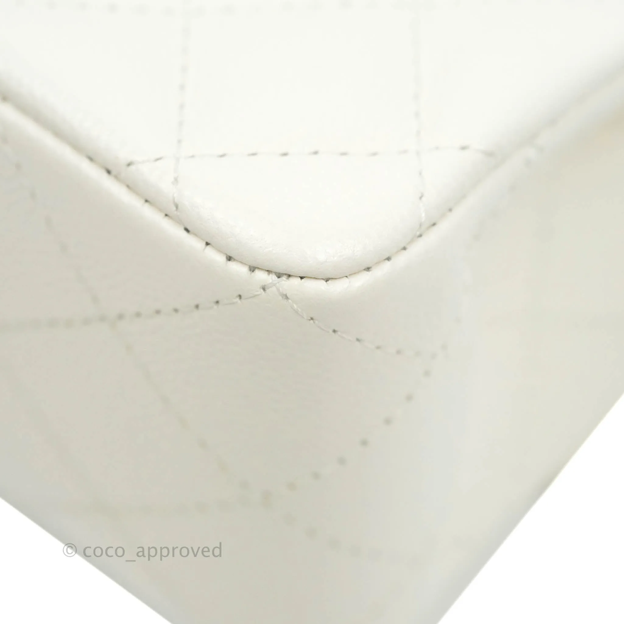 Chanel Classic Quilted Small S/M Flap White Caviar Gold Hardware