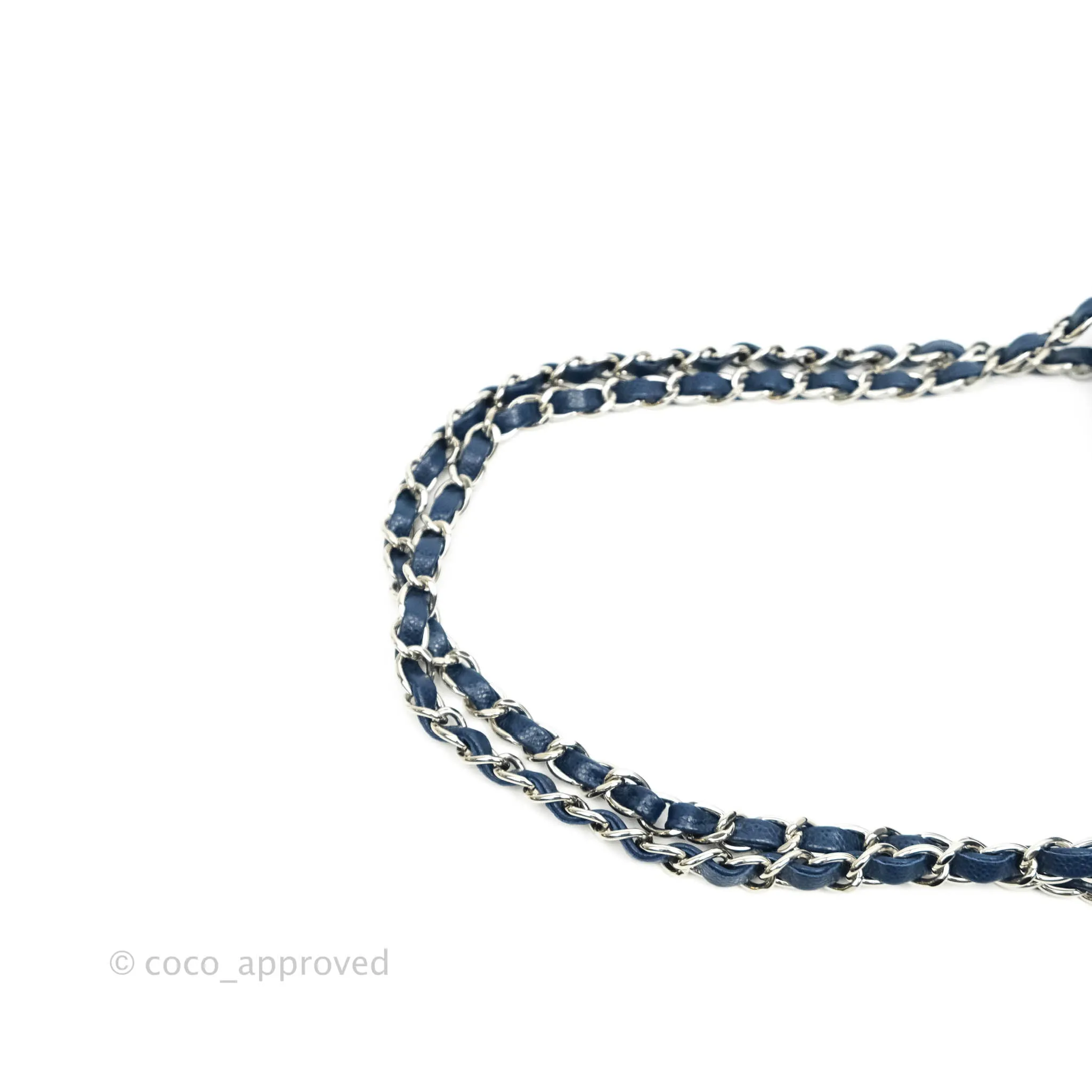 Chanel Classic Small S/M Flap Dark Blue Caviar Silver Hardware 17B
