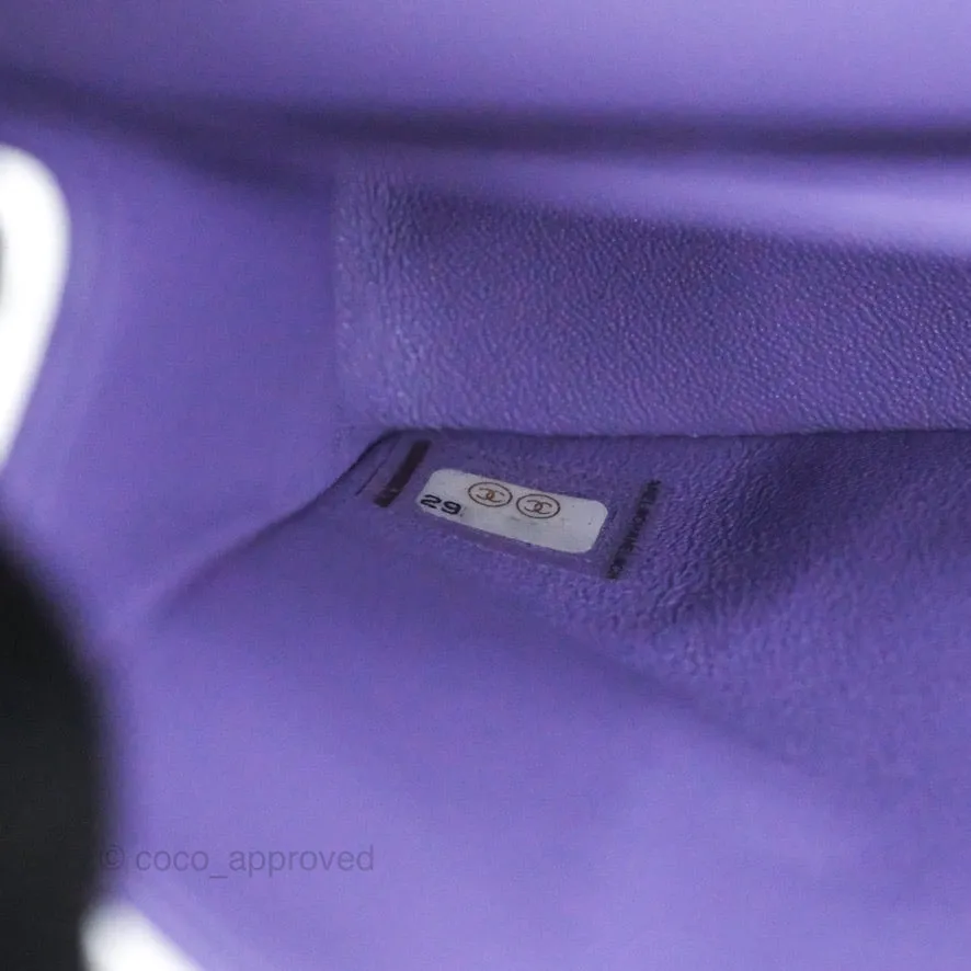 Chanel Classic Small S/M Flap Purple Caviar Light Gold Hardware 20S