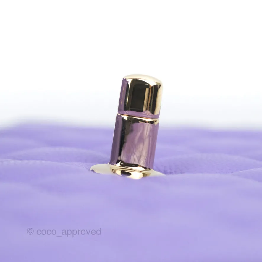 Chanel Classic Small S/M Flap Purple Caviar Light Gold Hardware 20S