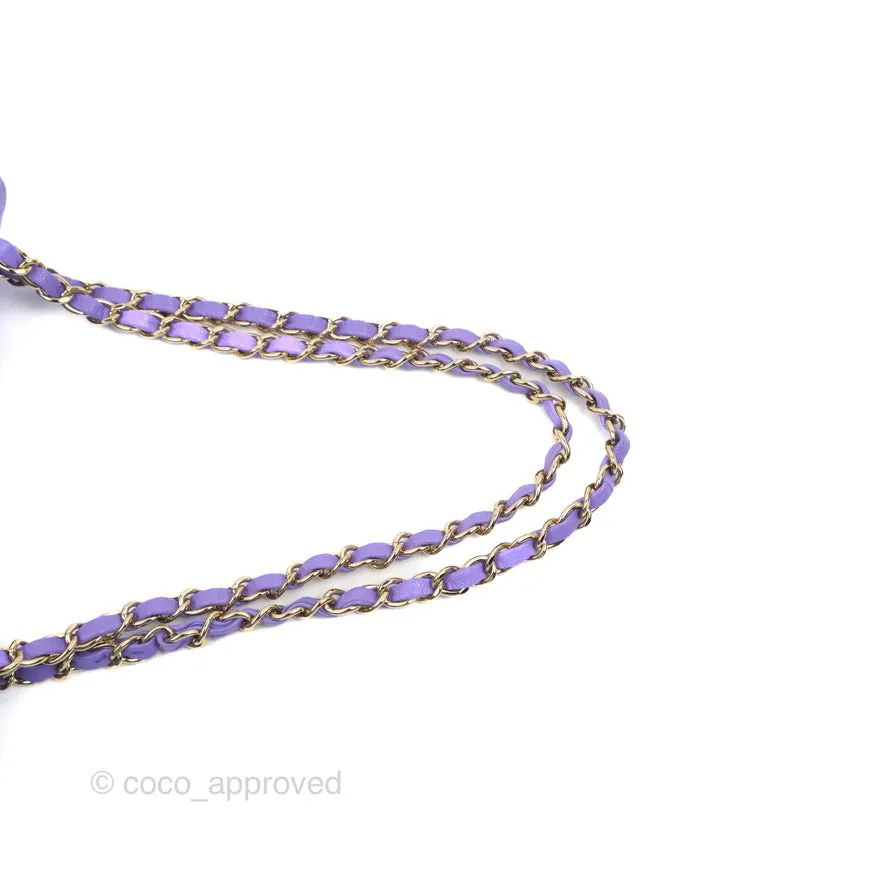 Chanel Classic Small S/M Flap Purple Caviar Light Gold Hardware 20S