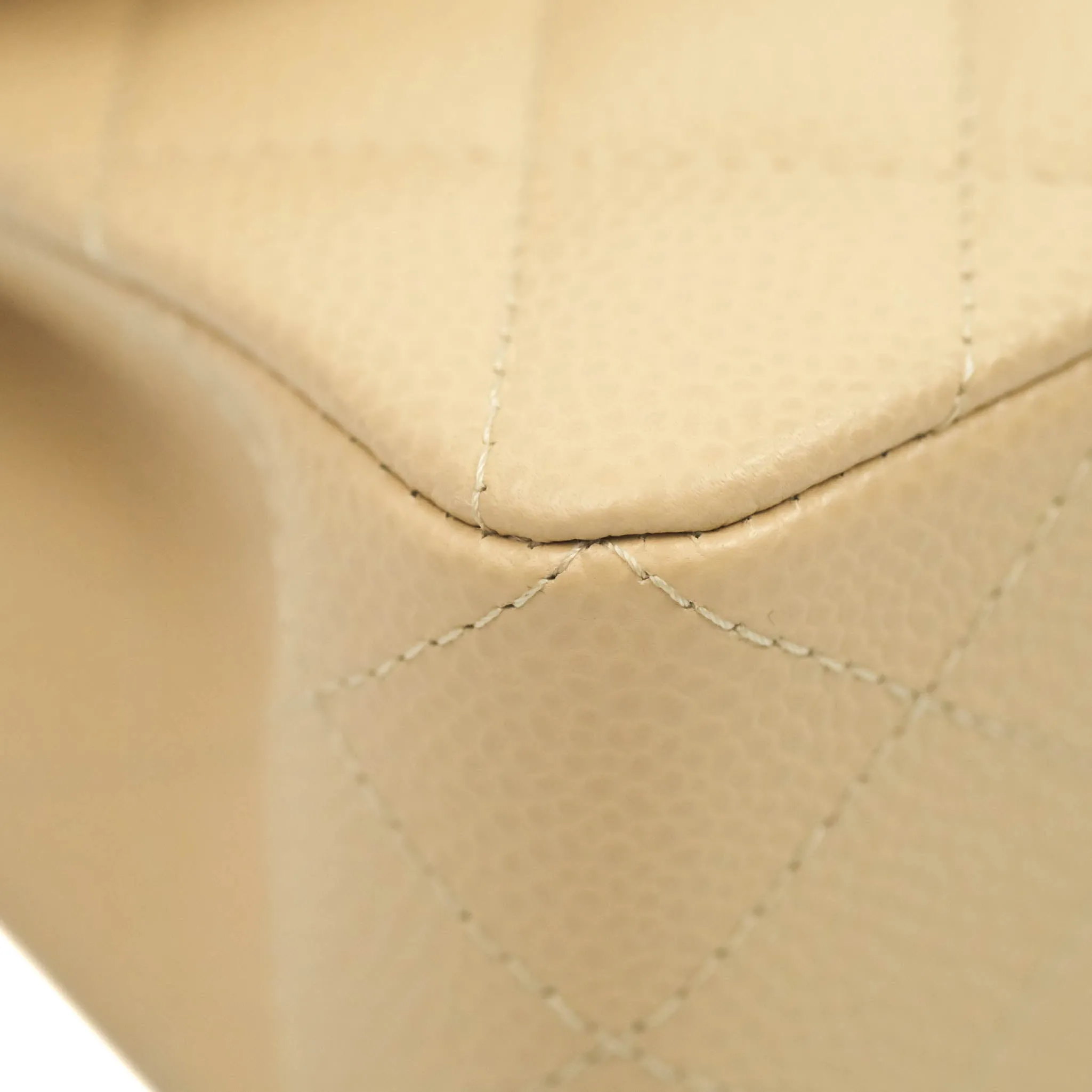 Chanel Classic Small S/M Quilted Flap Beige Caviar Gold Hardware