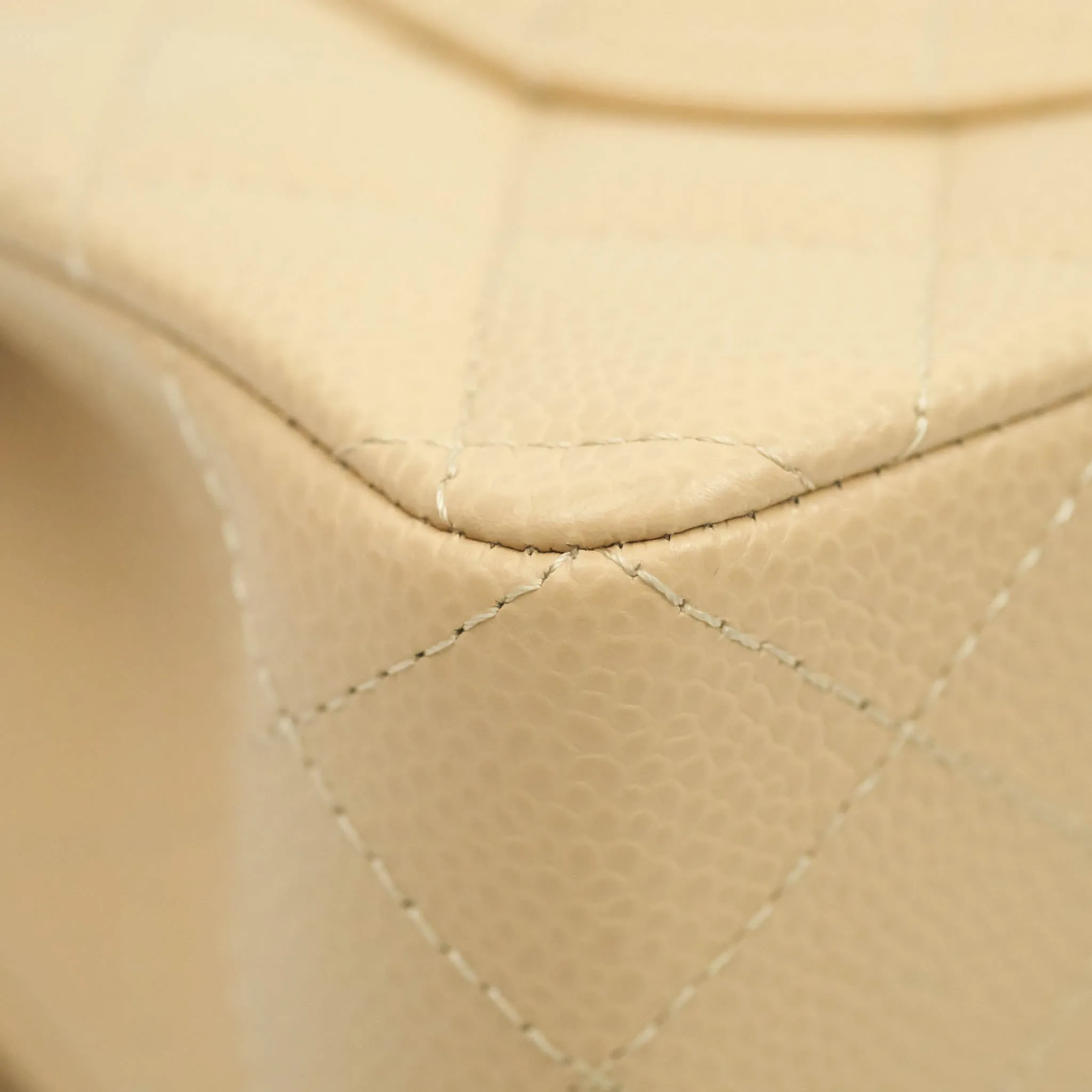 Chanel Classic Small S/M Quilted Flap Beige Caviar Gold Hardware