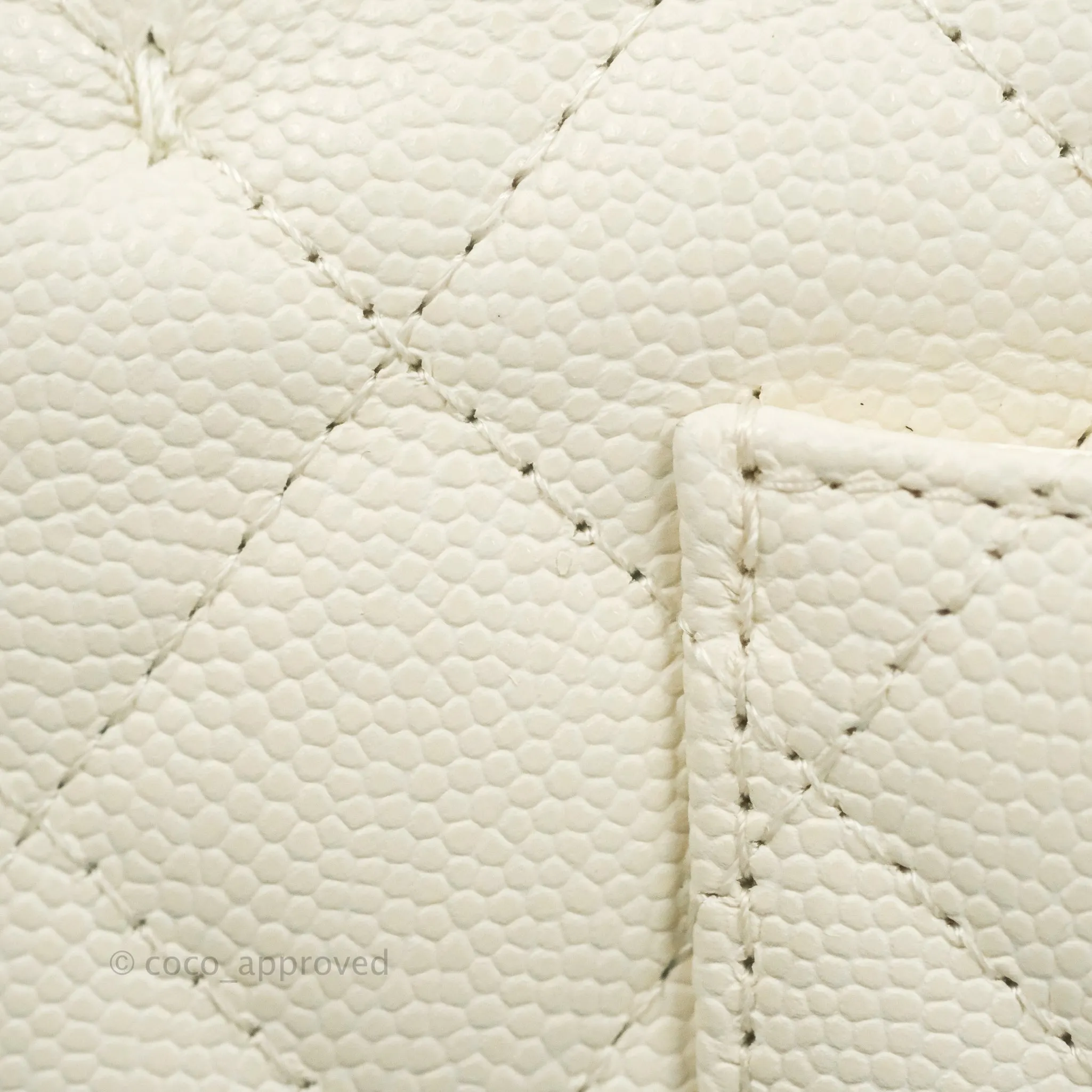 Chanel Classic Small S/M Quilted Flap White Caviar Gold Hardware 22C