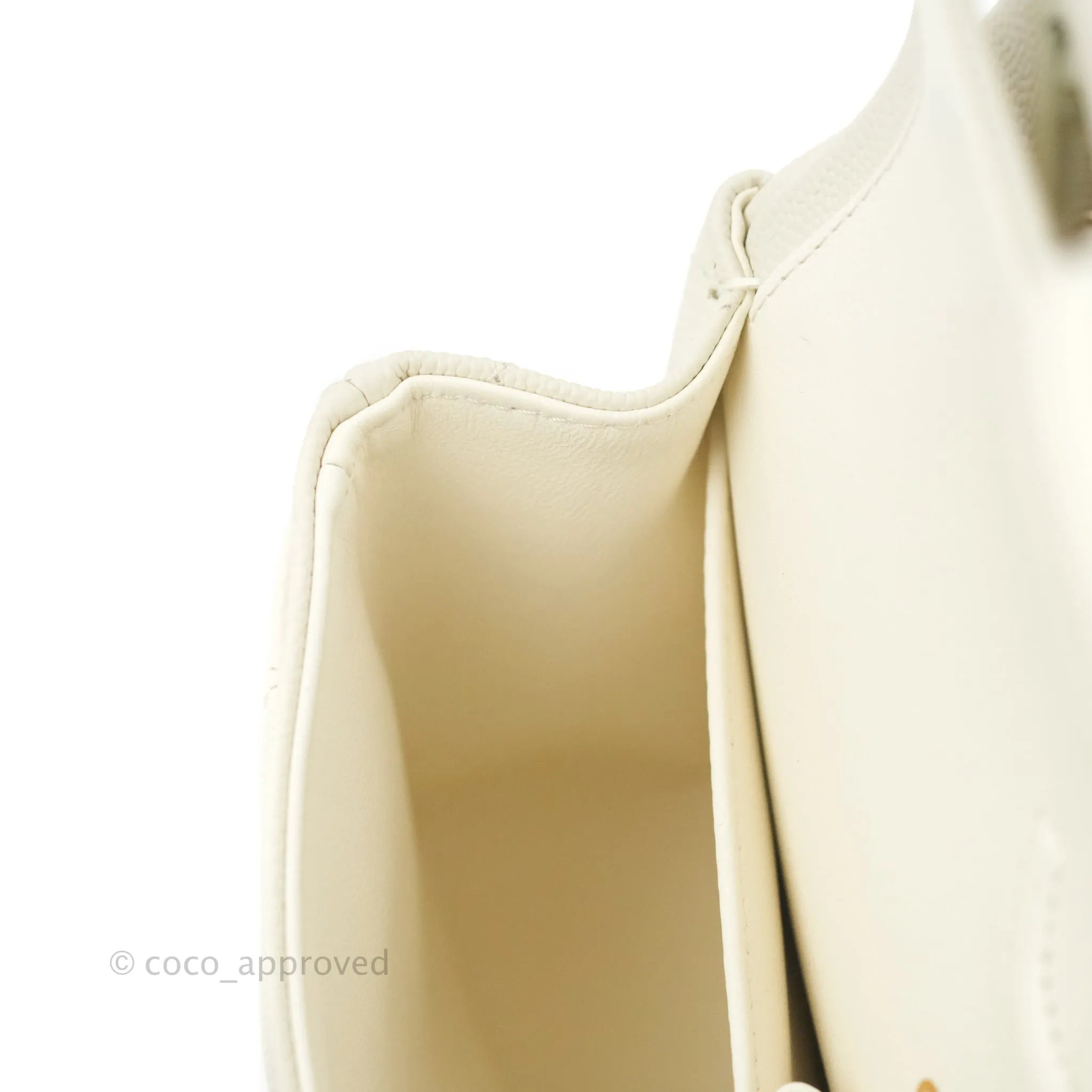 Chanel Classic Small S/M Quilted Flap White Caviar Gold Hardware 22C