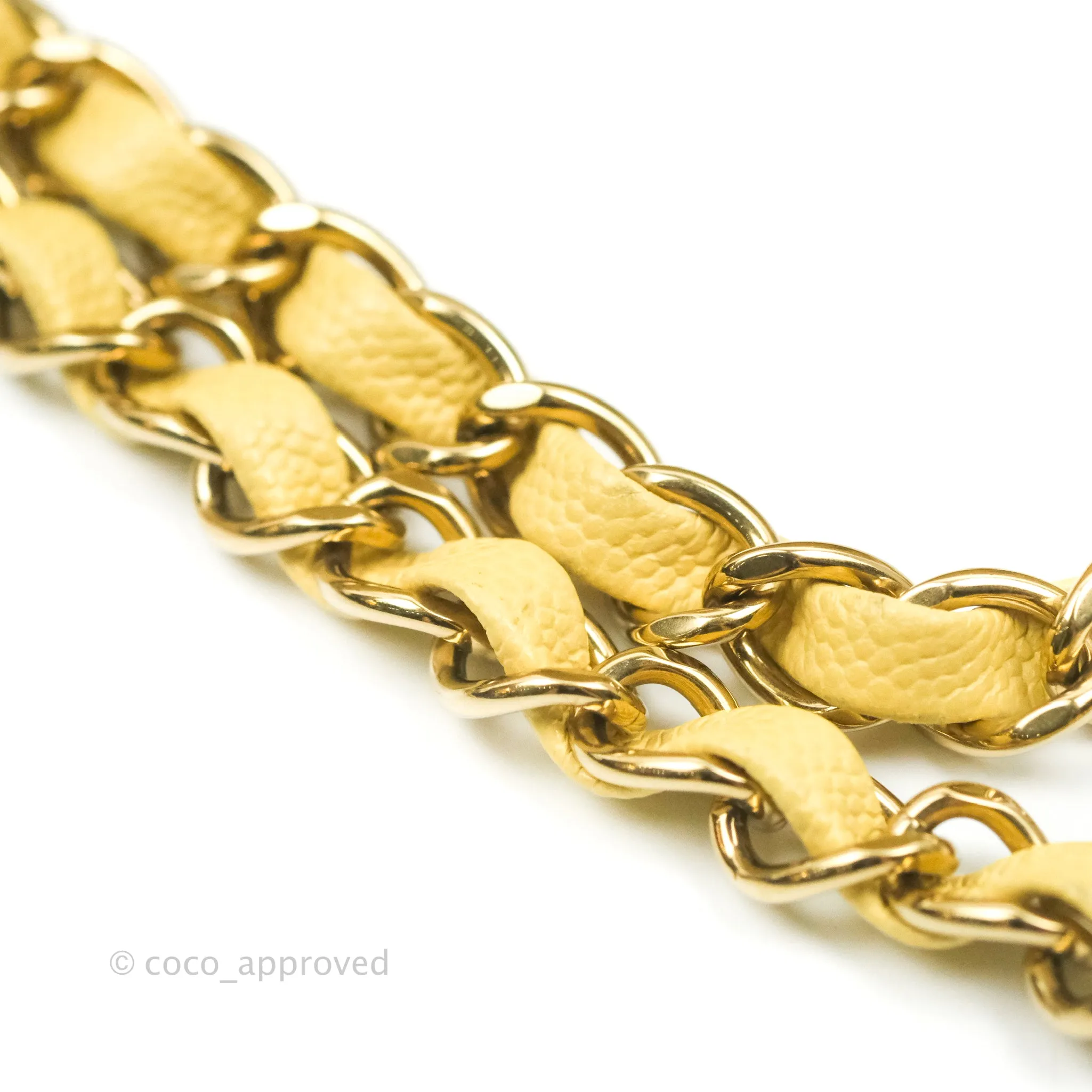 Chanel Classic Small S/M Quilted Flap Yellow Caviar Gold Hardware