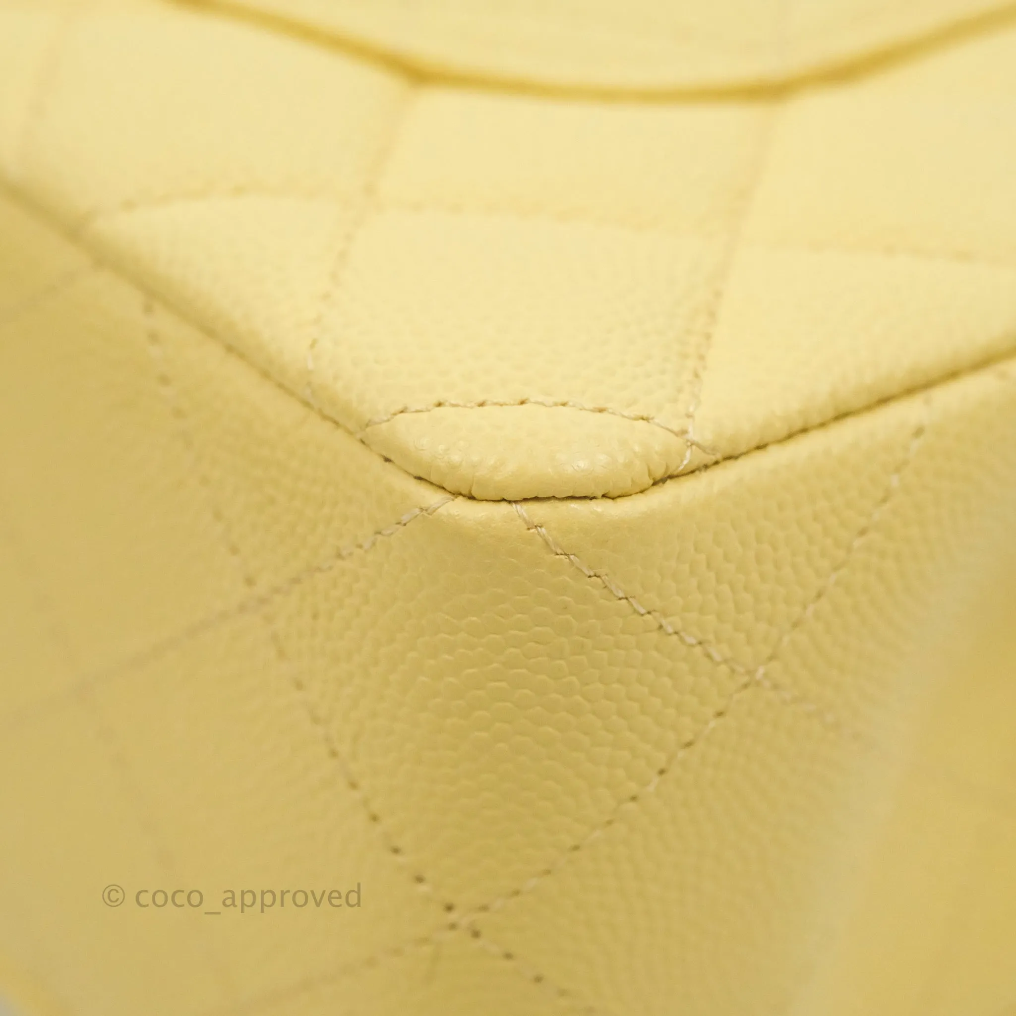 Chanel Classic Small S/M Quilted Flap Yellow Caviar Gold Hardware