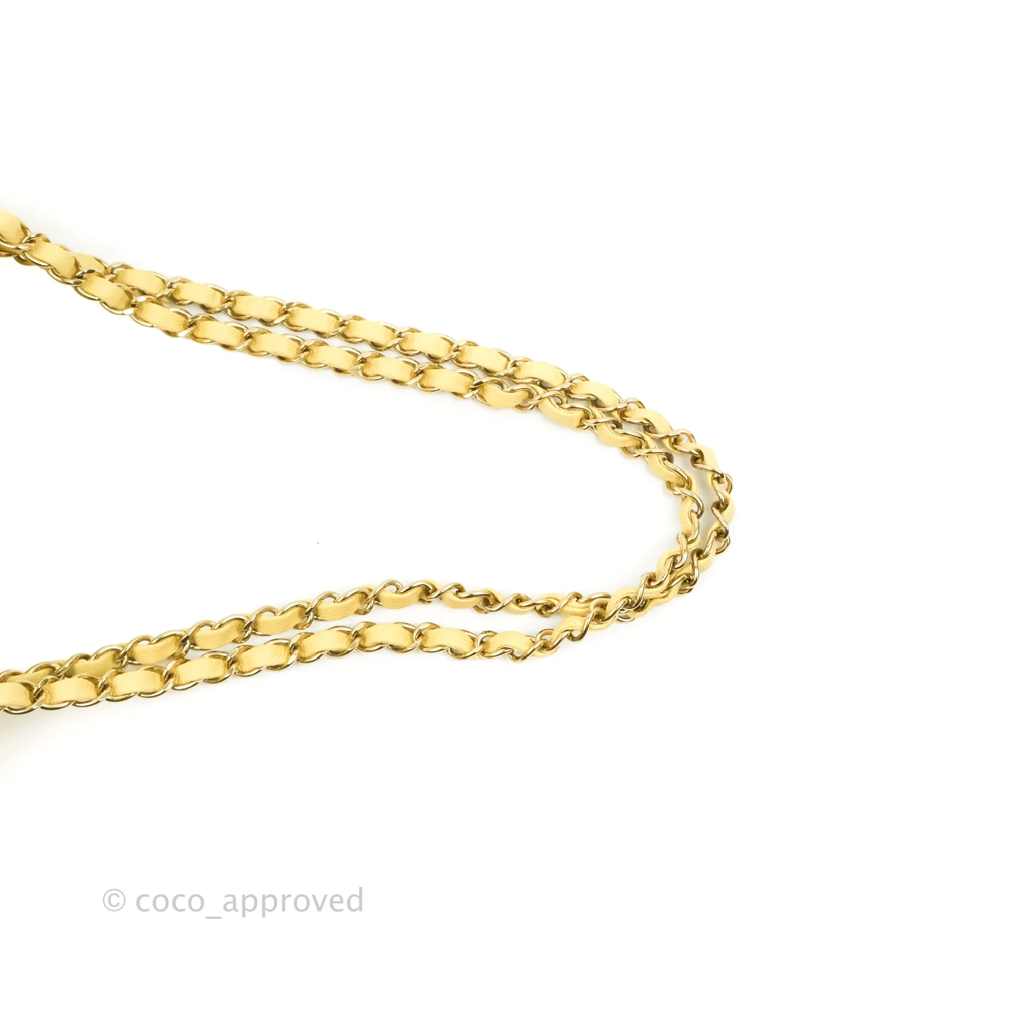 Chanel Classic Small S/M Quilted Flap Yellow Caviar Gold Hardware