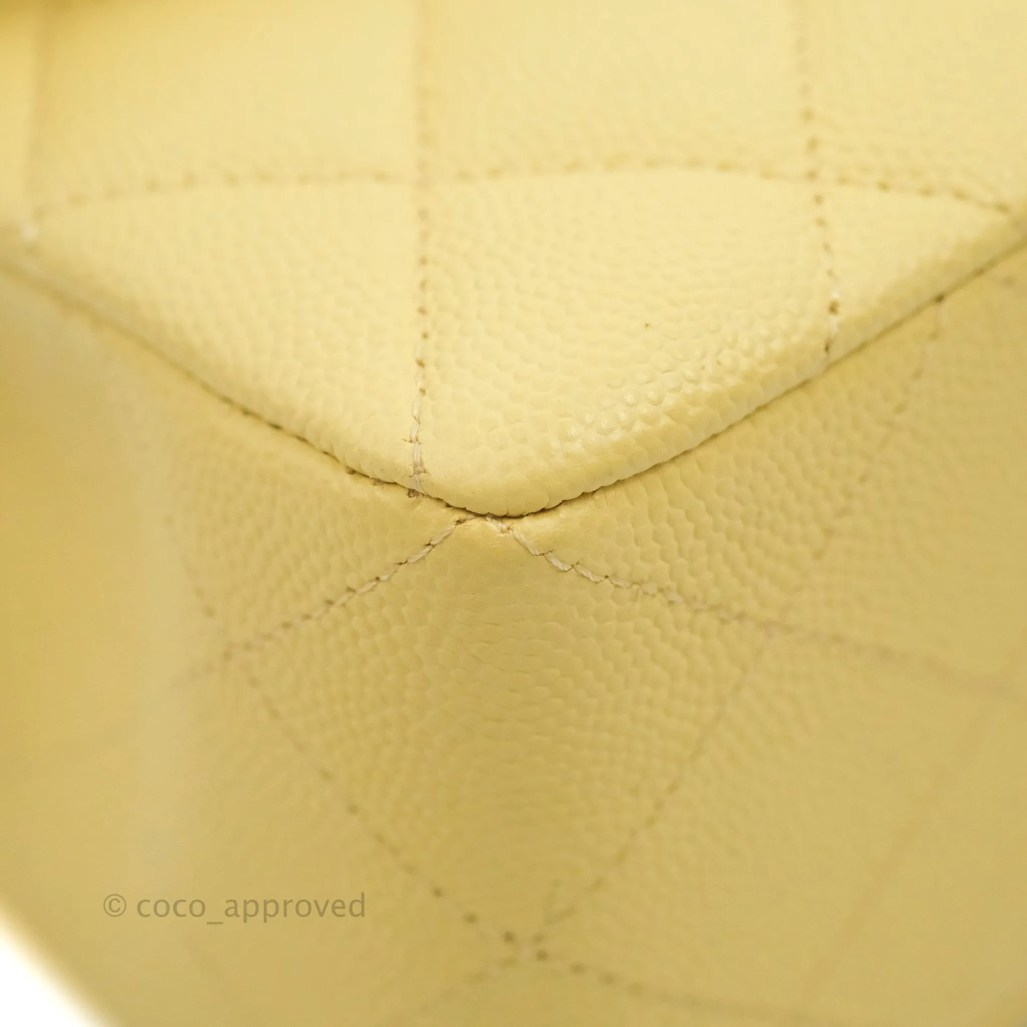 Chanel Classic Small S/M Quilted Flap Yellow Caviar Gold Hardware