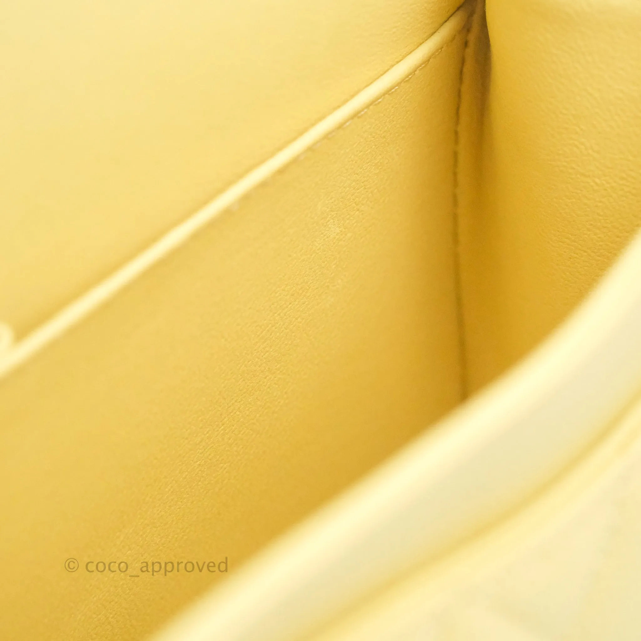 Chanel Classic Small S/M Quilted Flap Yellow Caviar Gold Hardware