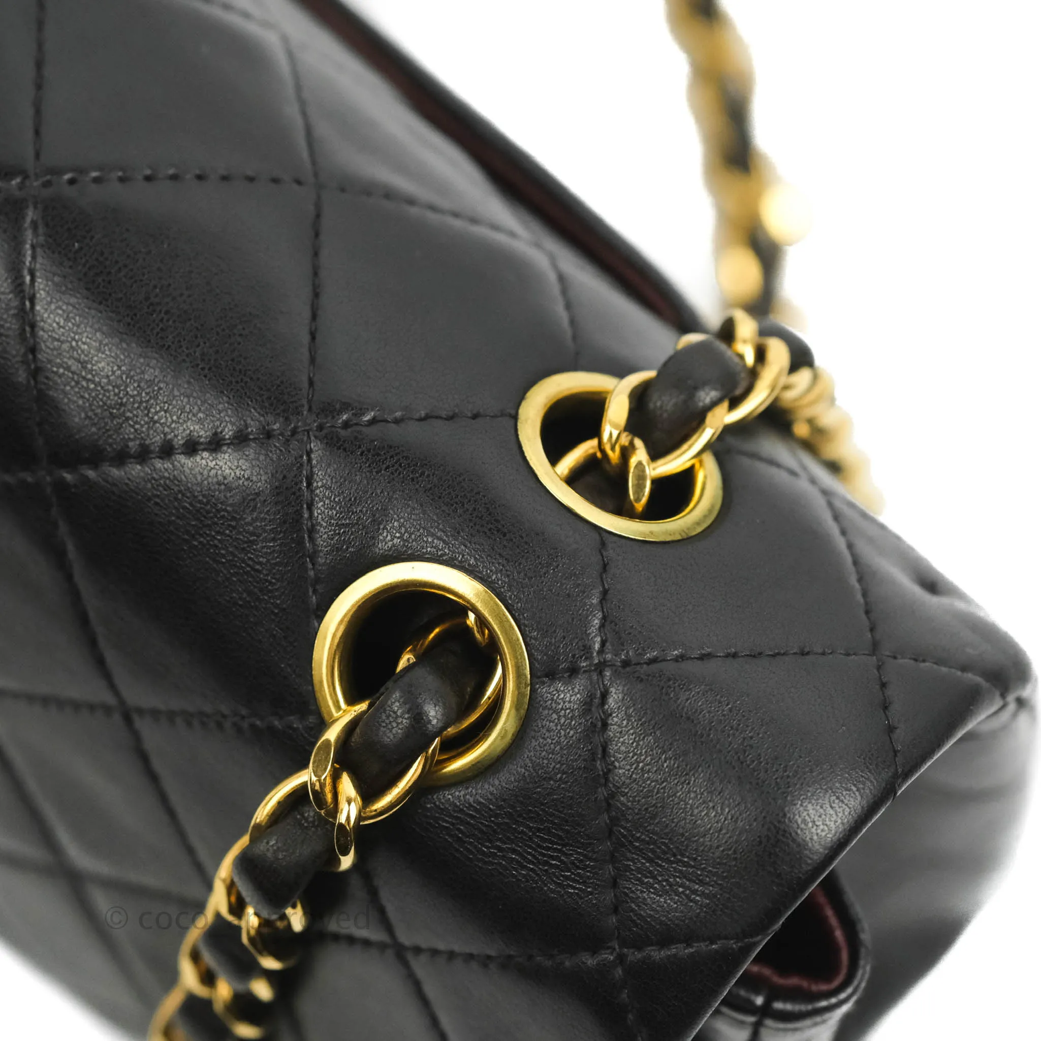 Chanel Classic Vintage Medium Flap Black Lambskin 24K Gold Hardware