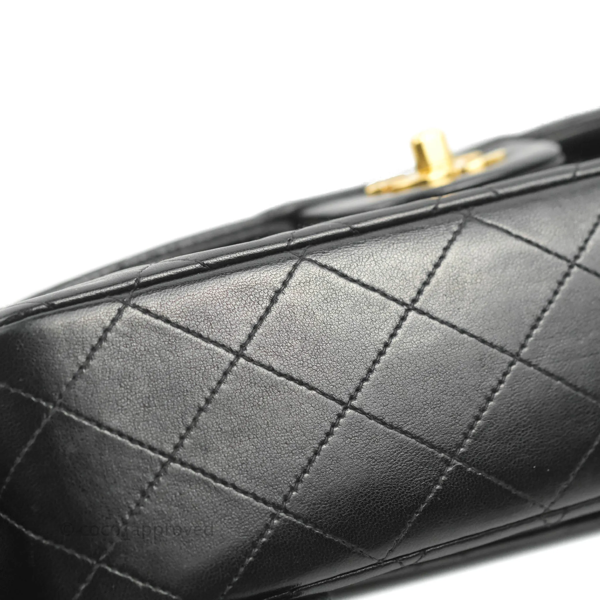 Chanel Classic Vintage Medium Flap Black Lambskin 24K Gold Hardware
