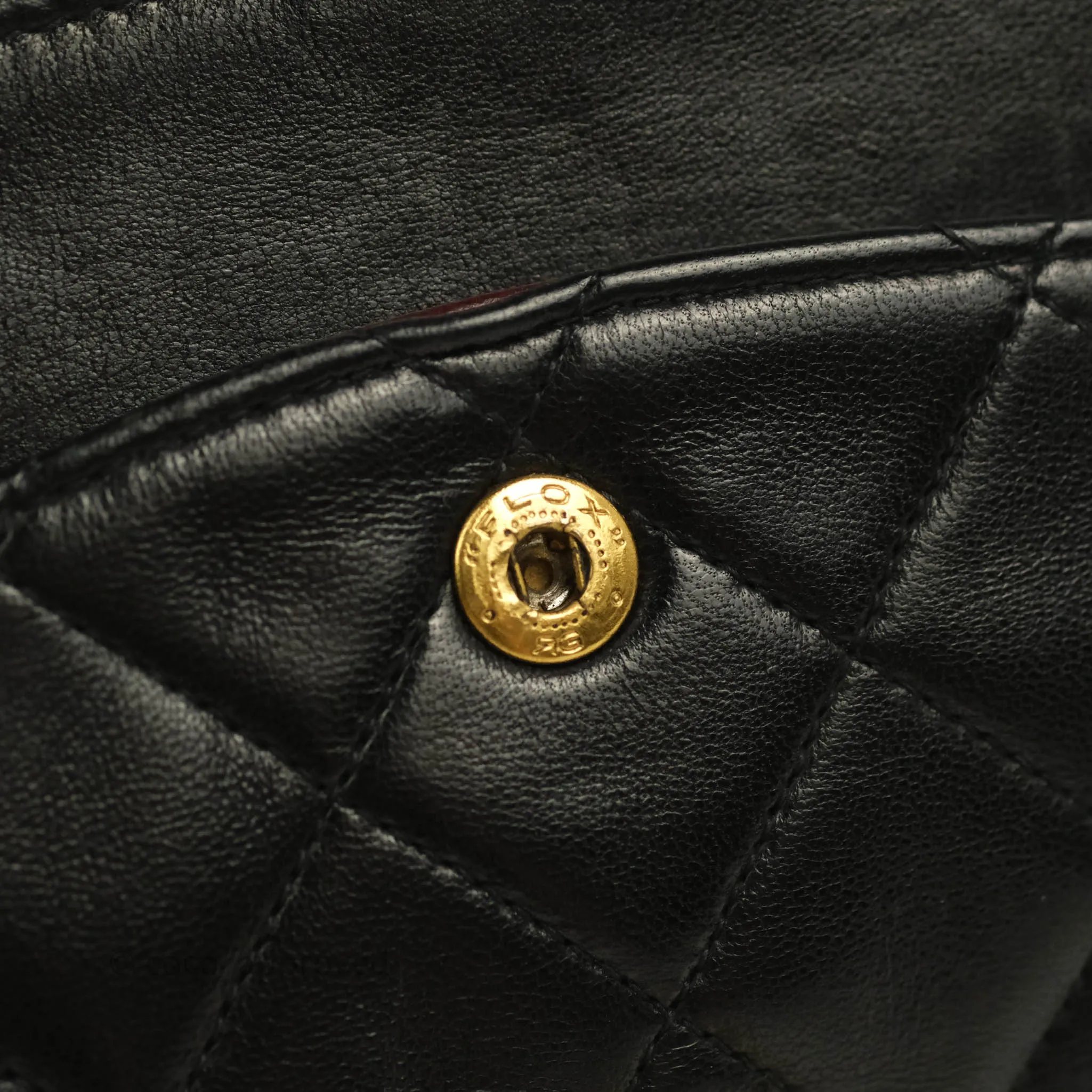 Chanel Classic Vintage Medium Flap Black Lambskin 24K Gold Hardware