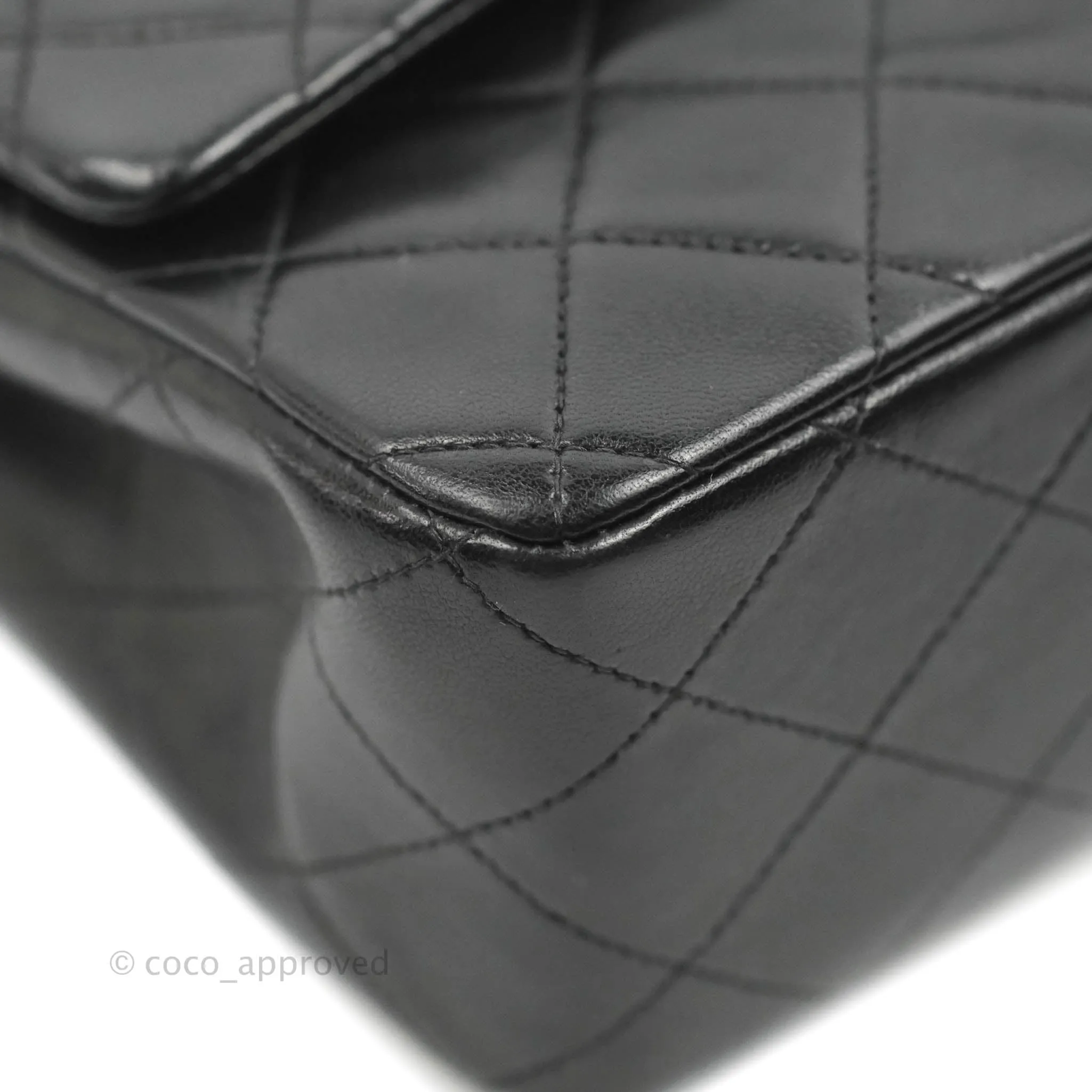 Chanel Classic Vintage Medium Flap Black Lambskin 24K Gold Hardware