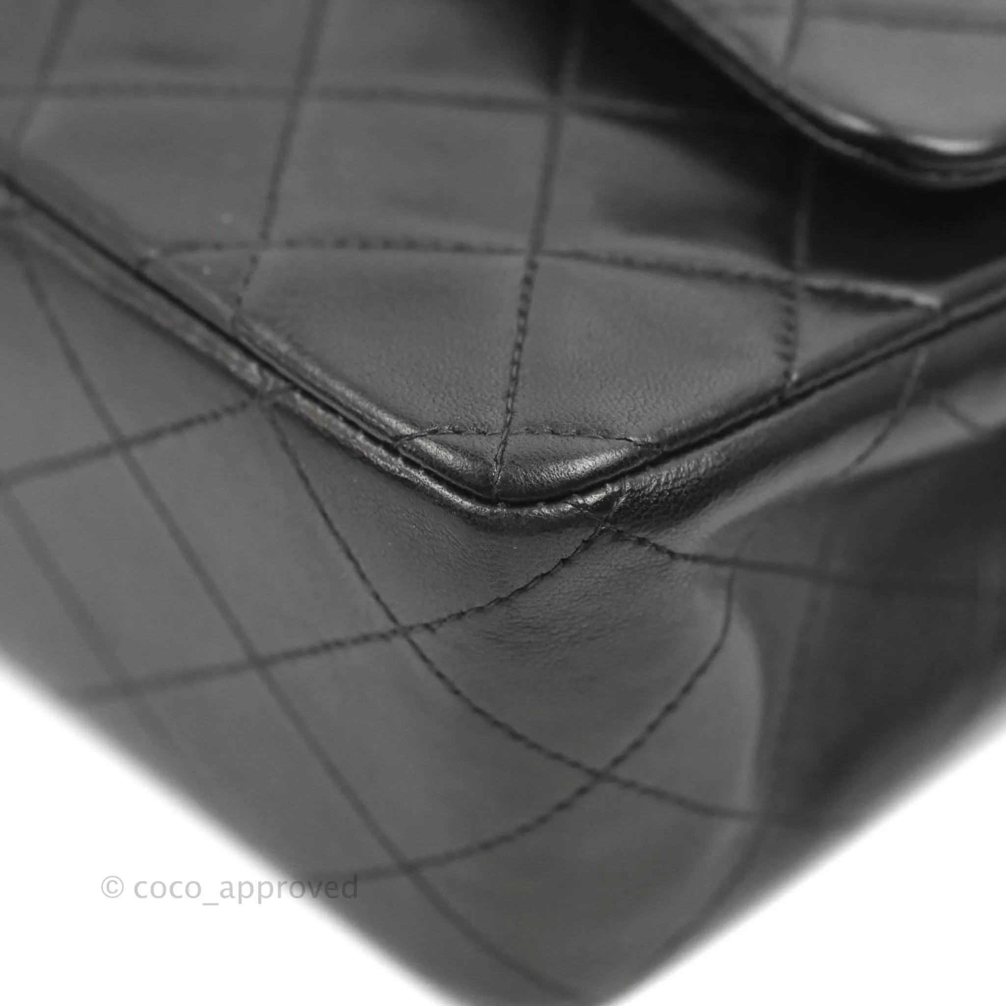 Chanel Classic Vintage Medium Flap Black Lambskin 24K Gold Hardware