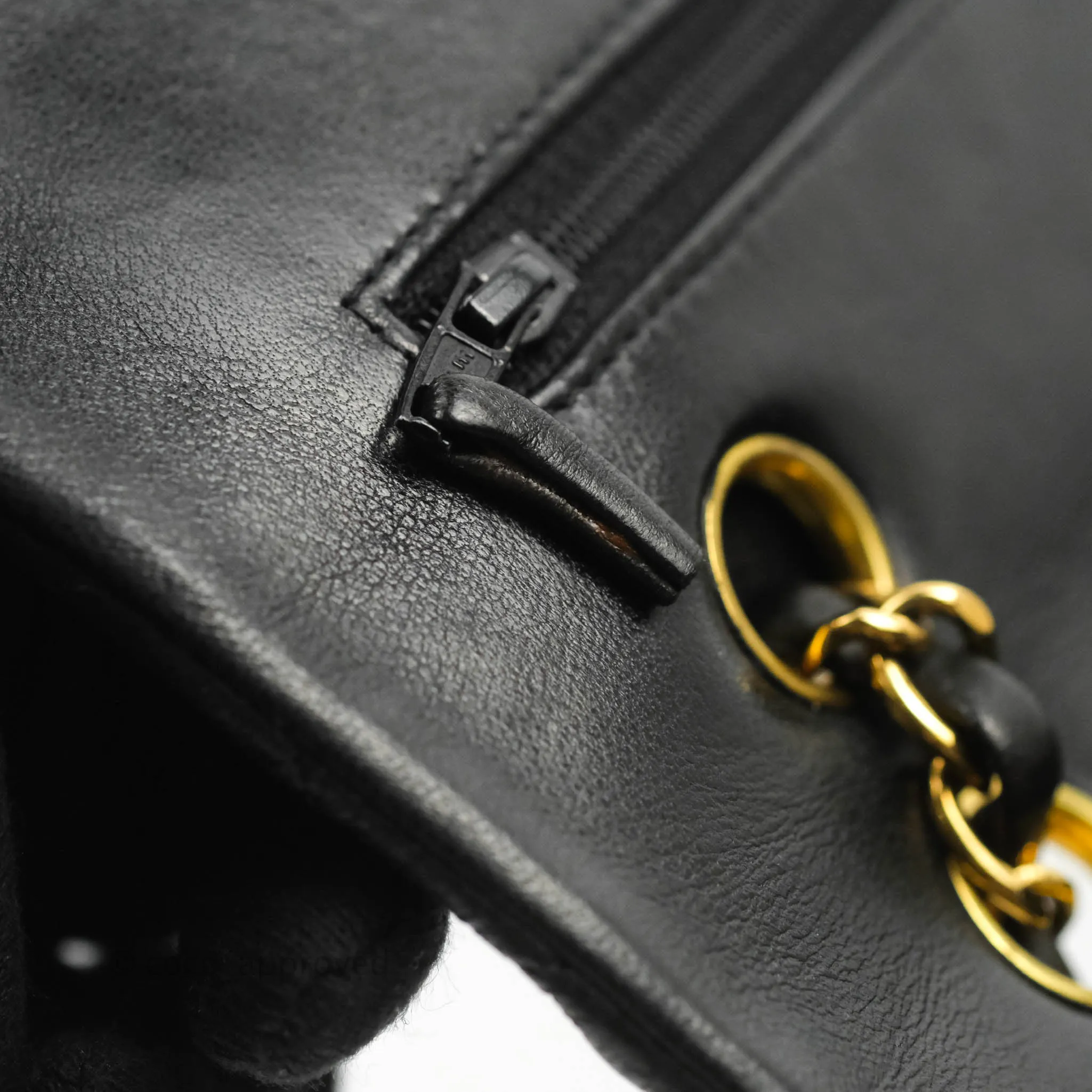 Chanel Classic Vintage Medium Flap Black Lambskin 24K Gold Hardware