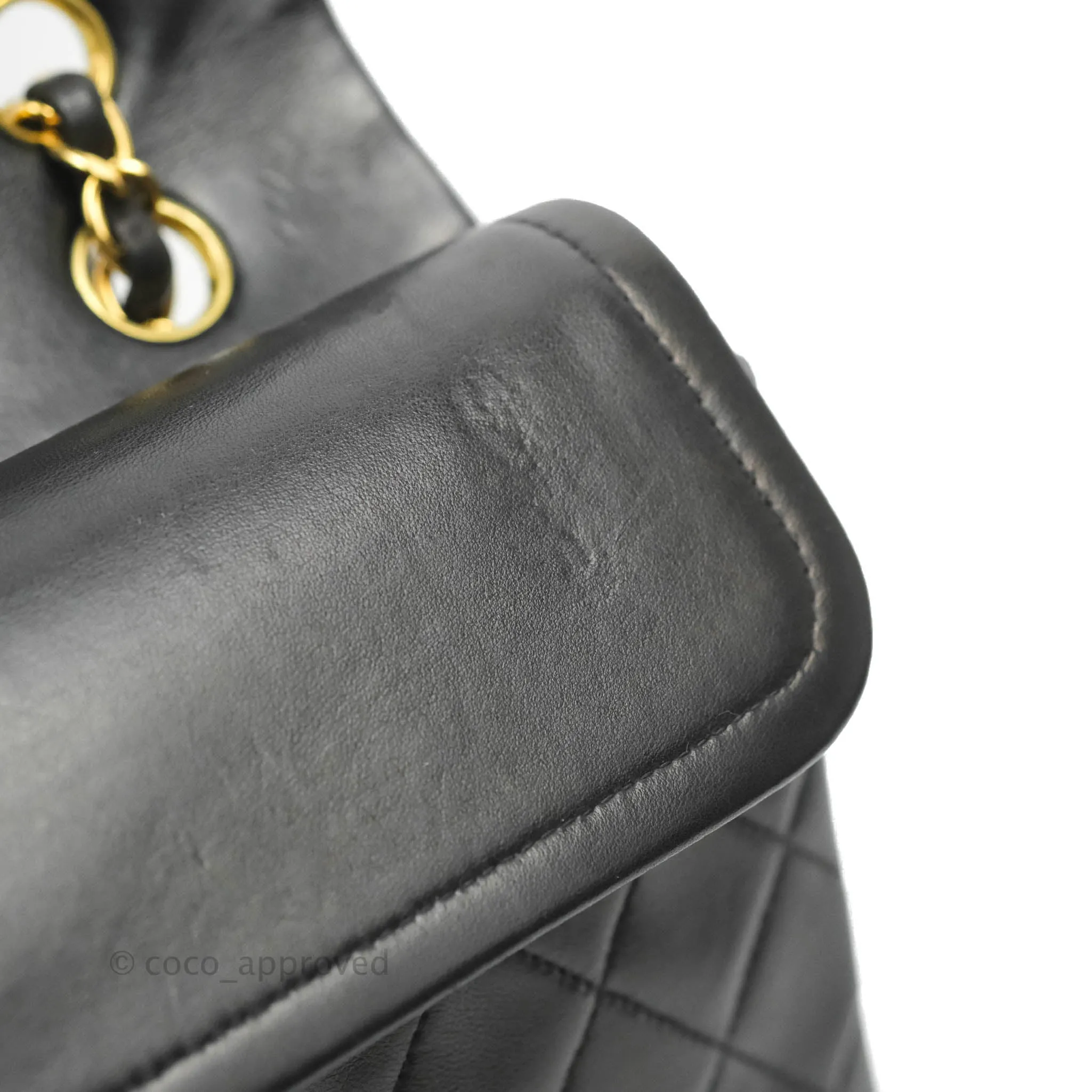 Chanel Classic Vintage Medium Flap Black Lambskin 24K Gold Hardware