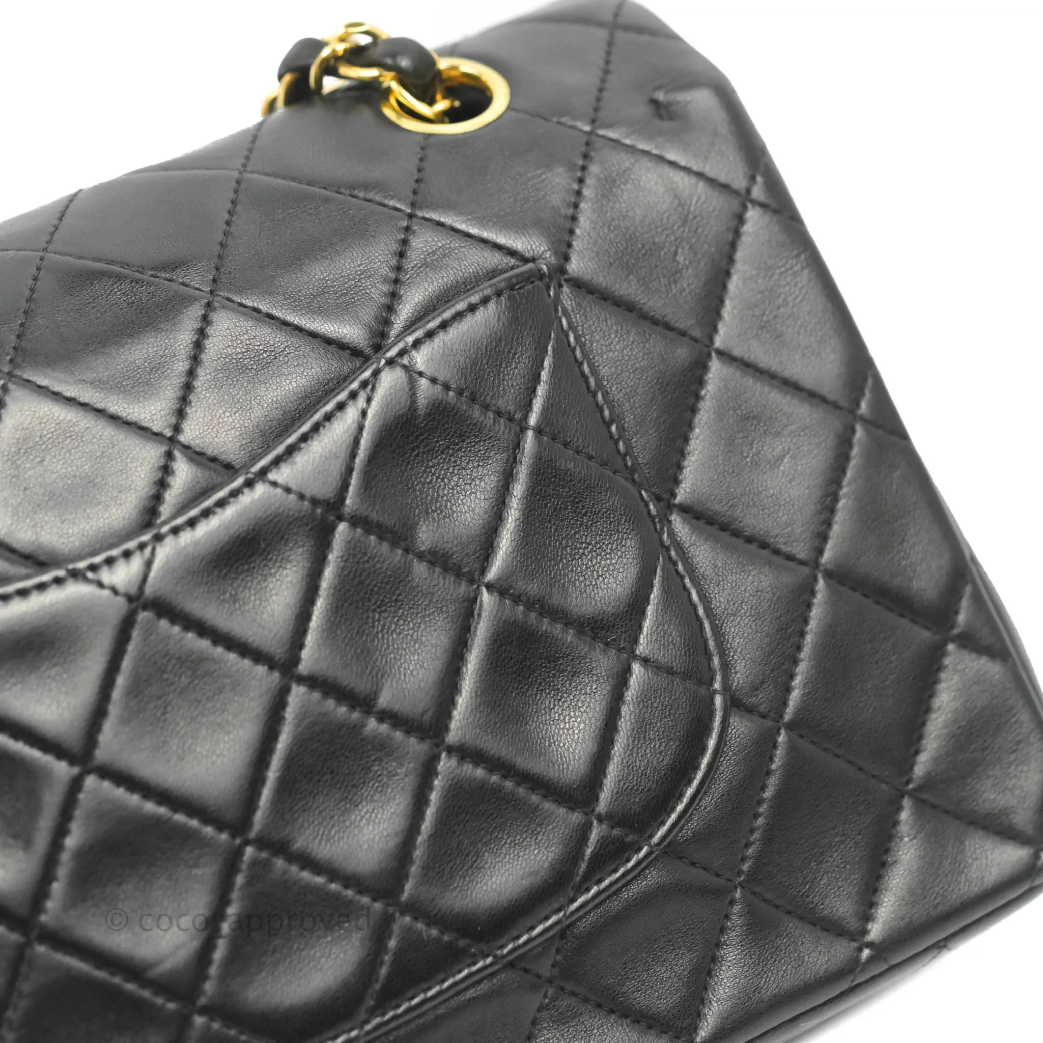 Chanel Classic Vintage Medium Flap Black Lambskin 24K Gold Hardware