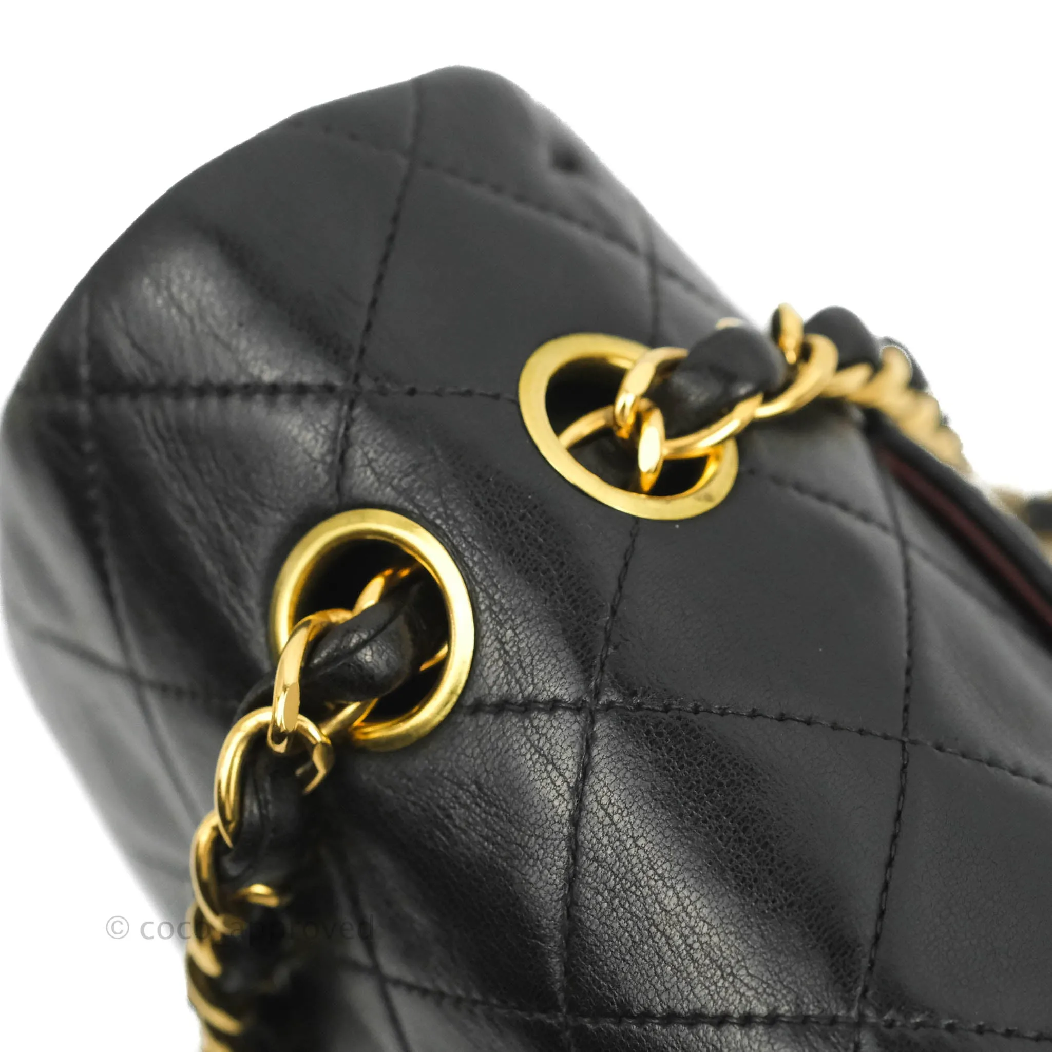 Chanel Classic Vintage Medium Flap Black Lambskin 24K Gold Hardware