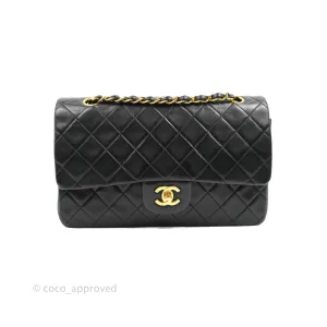 Chanel Classic Vintage Medium Flap Black Lambskin 24K Gold Hardware