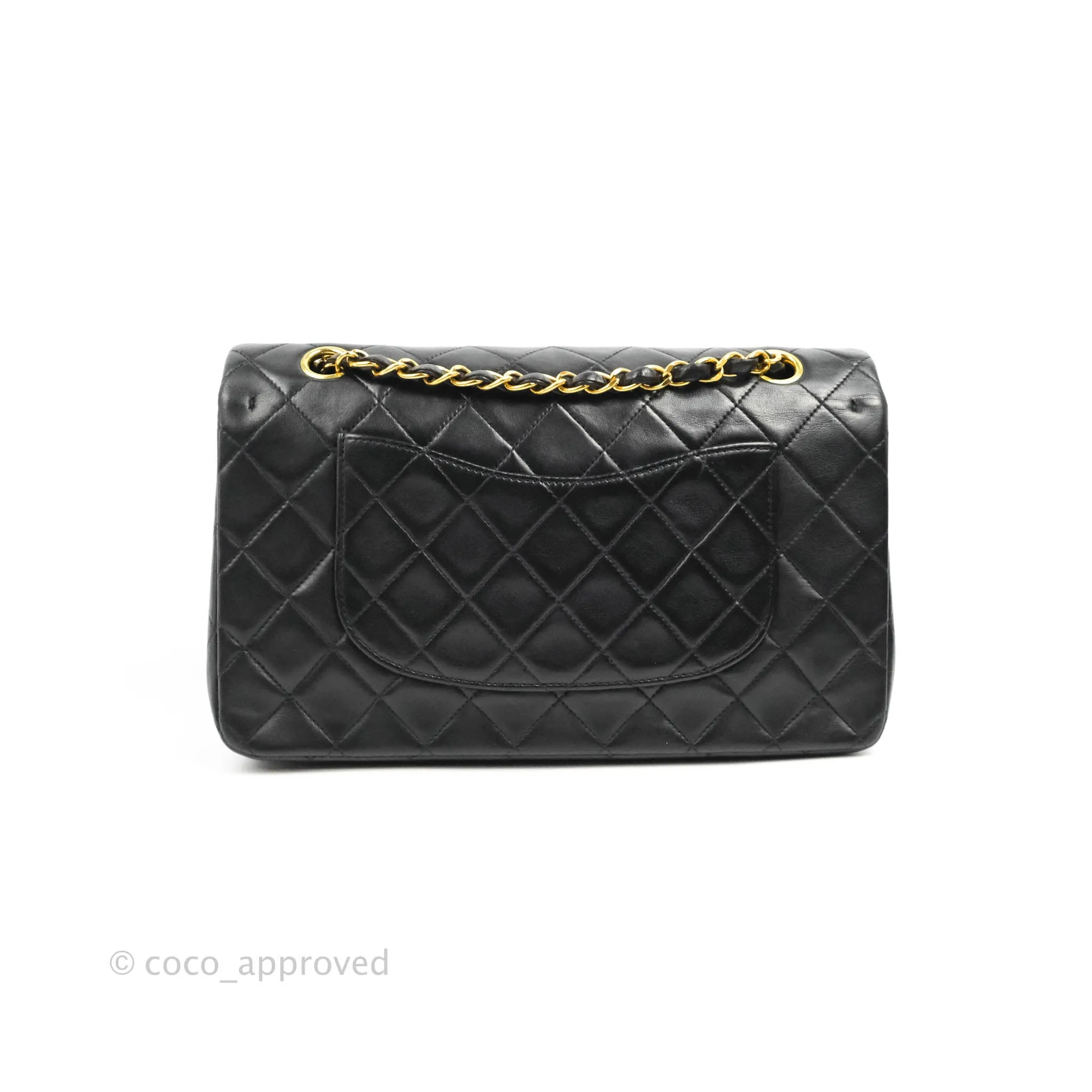 Chanel Classic Vintage Medium Flap Black Lambskin 24K Gold Hardware