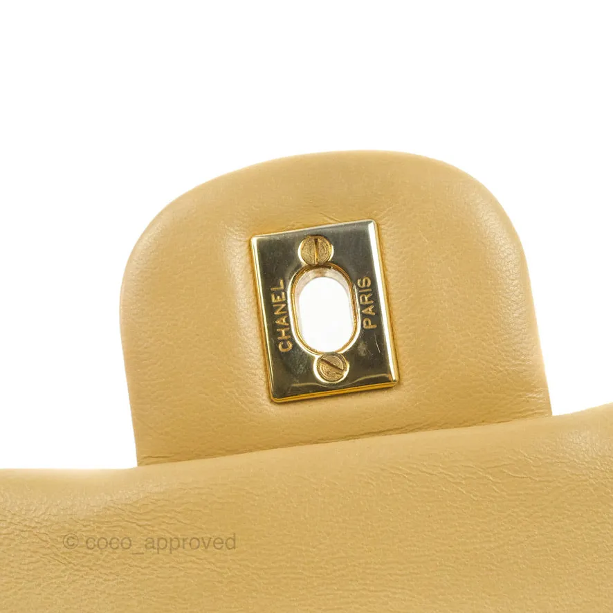 Chanel Classic Vintage Small Flap Dark Beige Lambskin 24K Gold Hardware