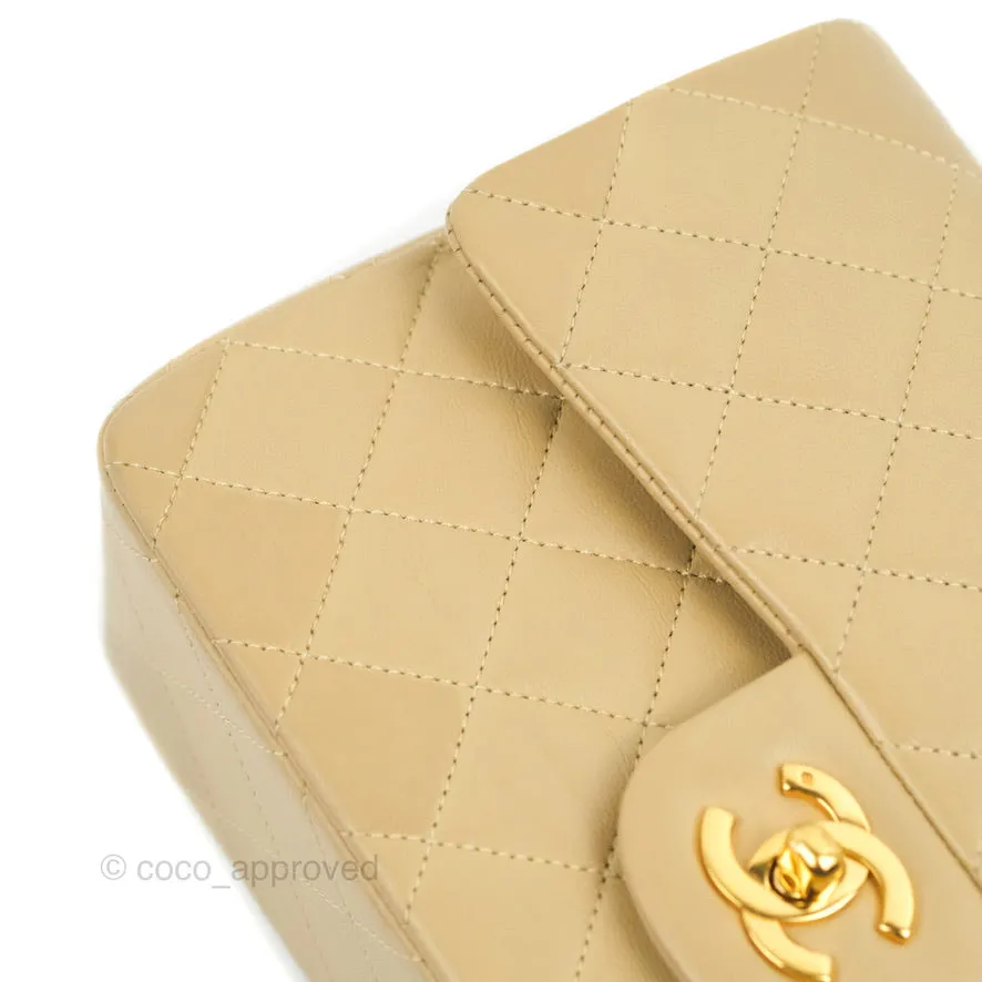 Chanel Classic Vintage Small Flap Dark Beige Lambskin 24K Gold Hardware