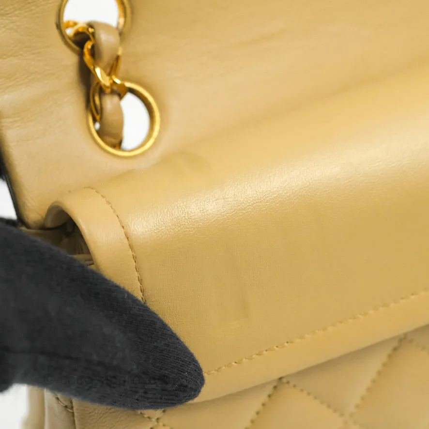 Chanel Classic Vintage Small Flap Dark Beige Lambskin 24K Gold Hardware