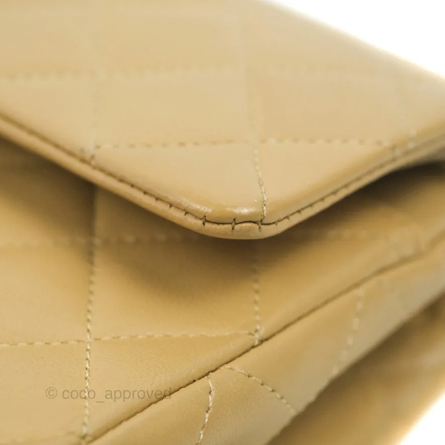 Chanel Classic Vintage Small Flap Dark Beige Lambskin 24K Gold Hardware
