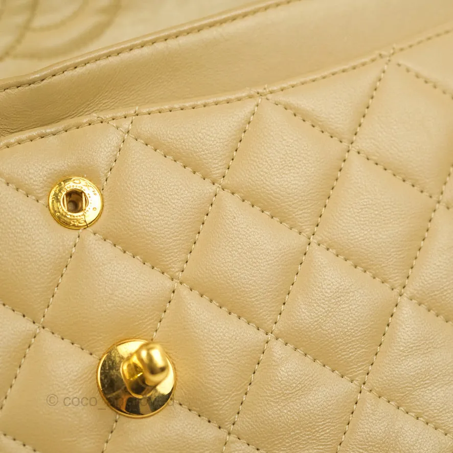 Chanel Classic Vintage Small Flap Dark Beige Lambskin 24K Gold Hardware