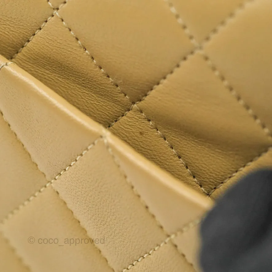 Chanel Classic Vintage Small Flap Dark Beige Lambskin 24K Gold Hardware