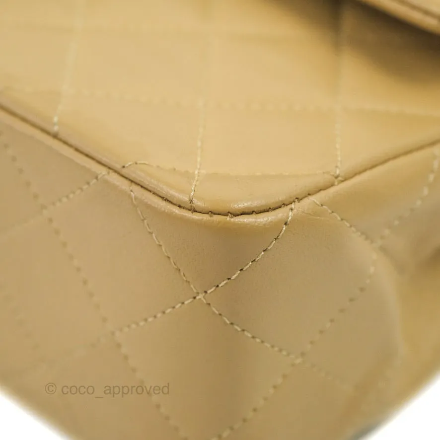 Chanel Classic Vintage Small Flap Dark Beige Lambskin 24K Gold Hardware