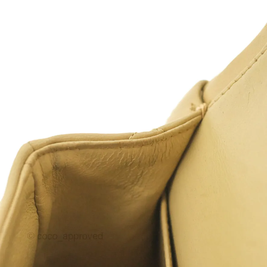 Chanel Classic Vintage Small Flap Dark Beige Lambskin 24K Gold Hardware
