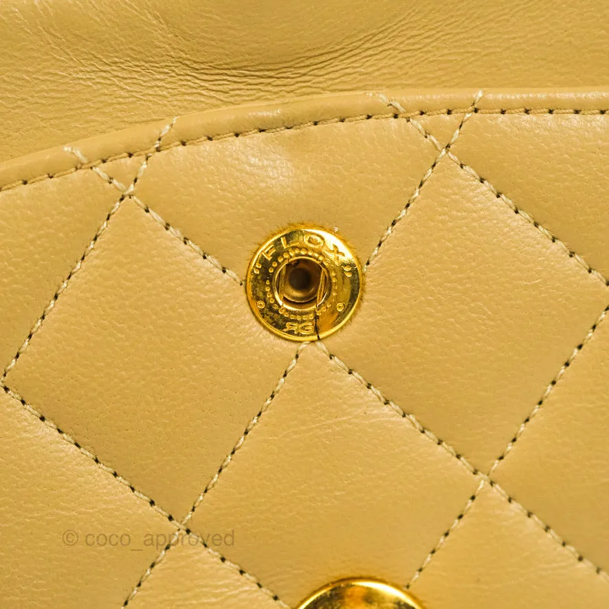 Chanel Classic Vintage Small Flap Dark Beige Lambskin 24K Gold Hardware
